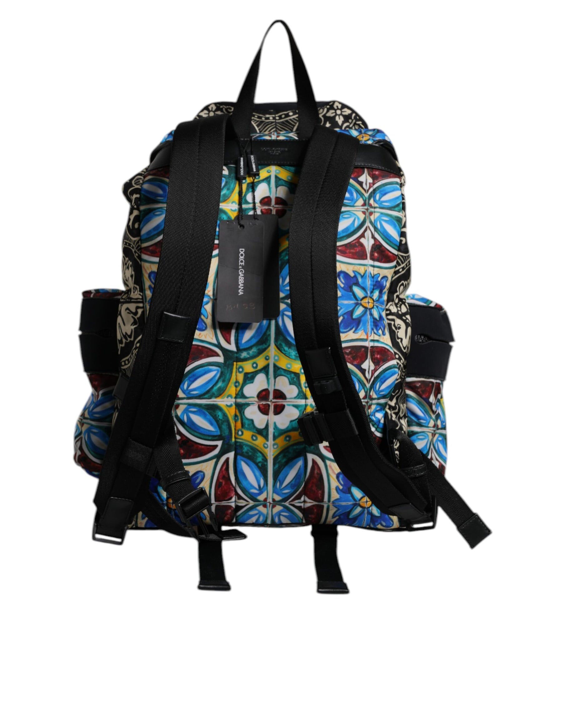 Dolce & Gabbana Multicolor Maiolica Print Nylon Backpack Bag | Regal Royce