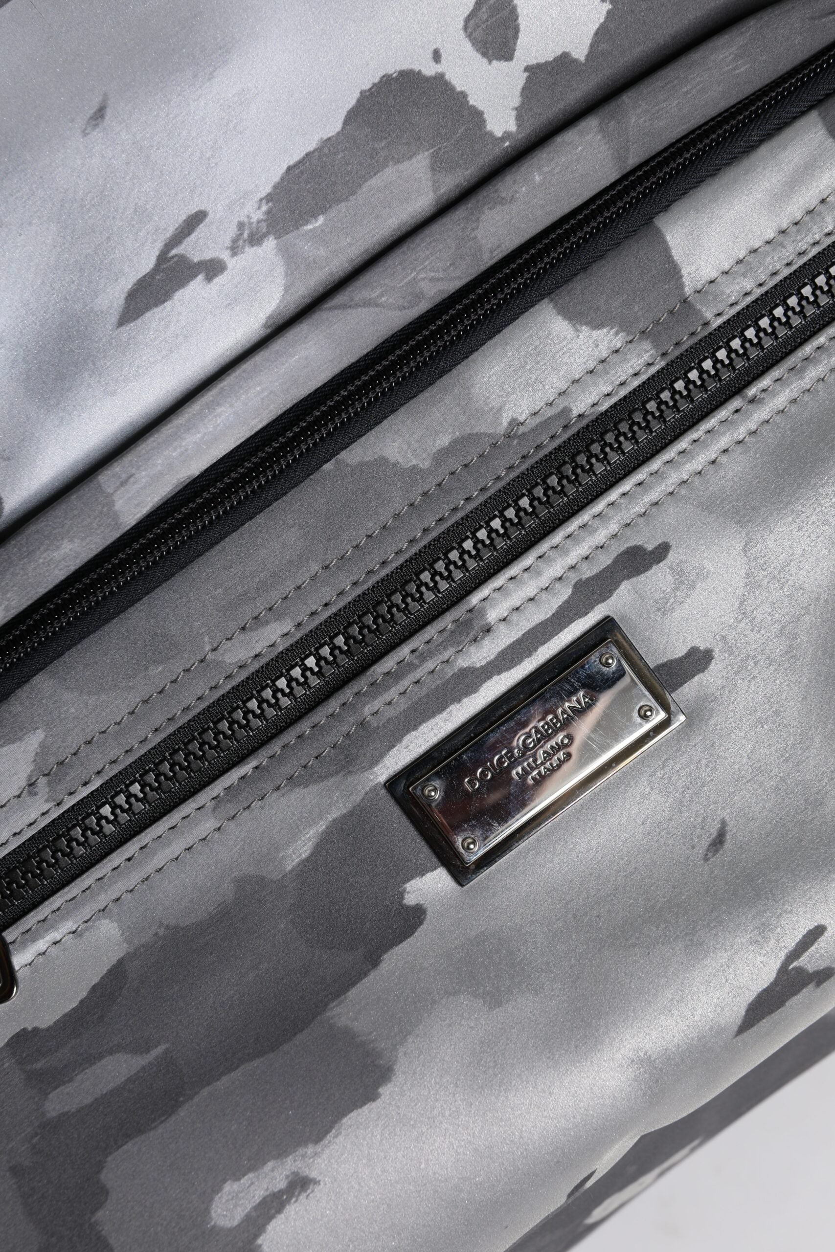 Dolce & Gabbana Gray Camo Cotton Multiple Compartments Tote Bag | Regal Royce