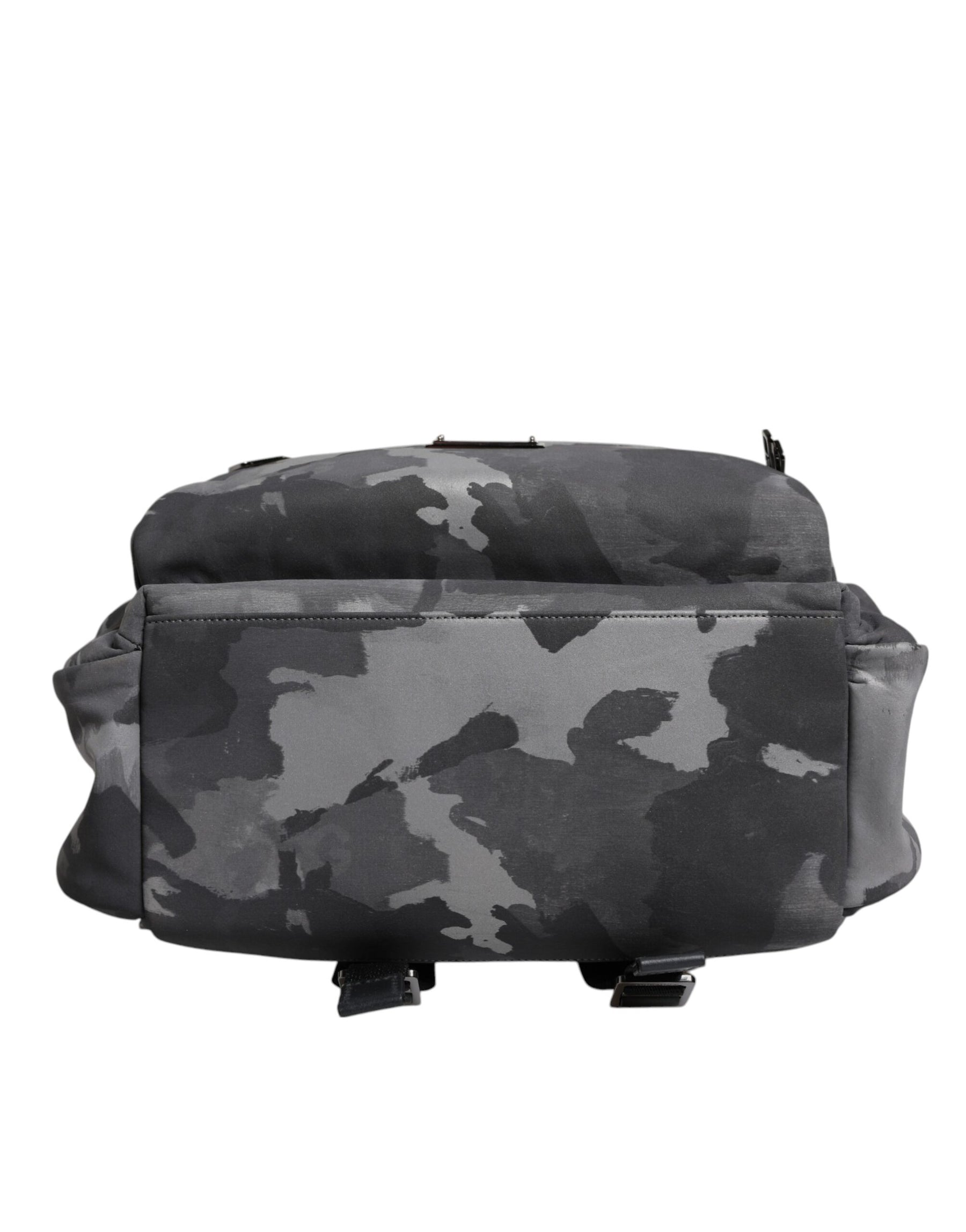 Dolce & Gabbana Gray Cotton Camouflage Logo Plaque Backpack Bag | Regal Royce