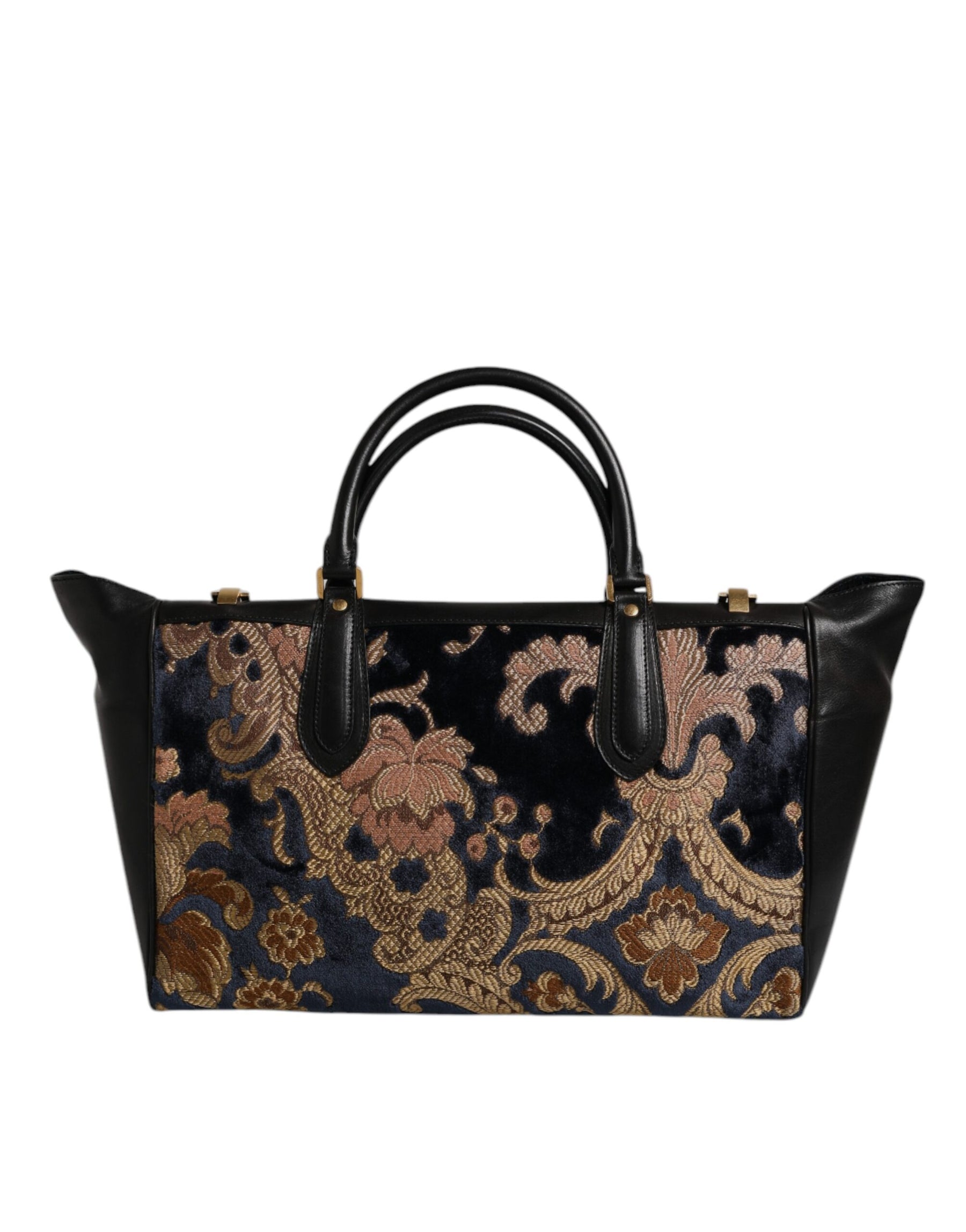 Dolce & Gabbana Black Floral Jacquard Handbag Shoulder Tote Bag | Regal Royce