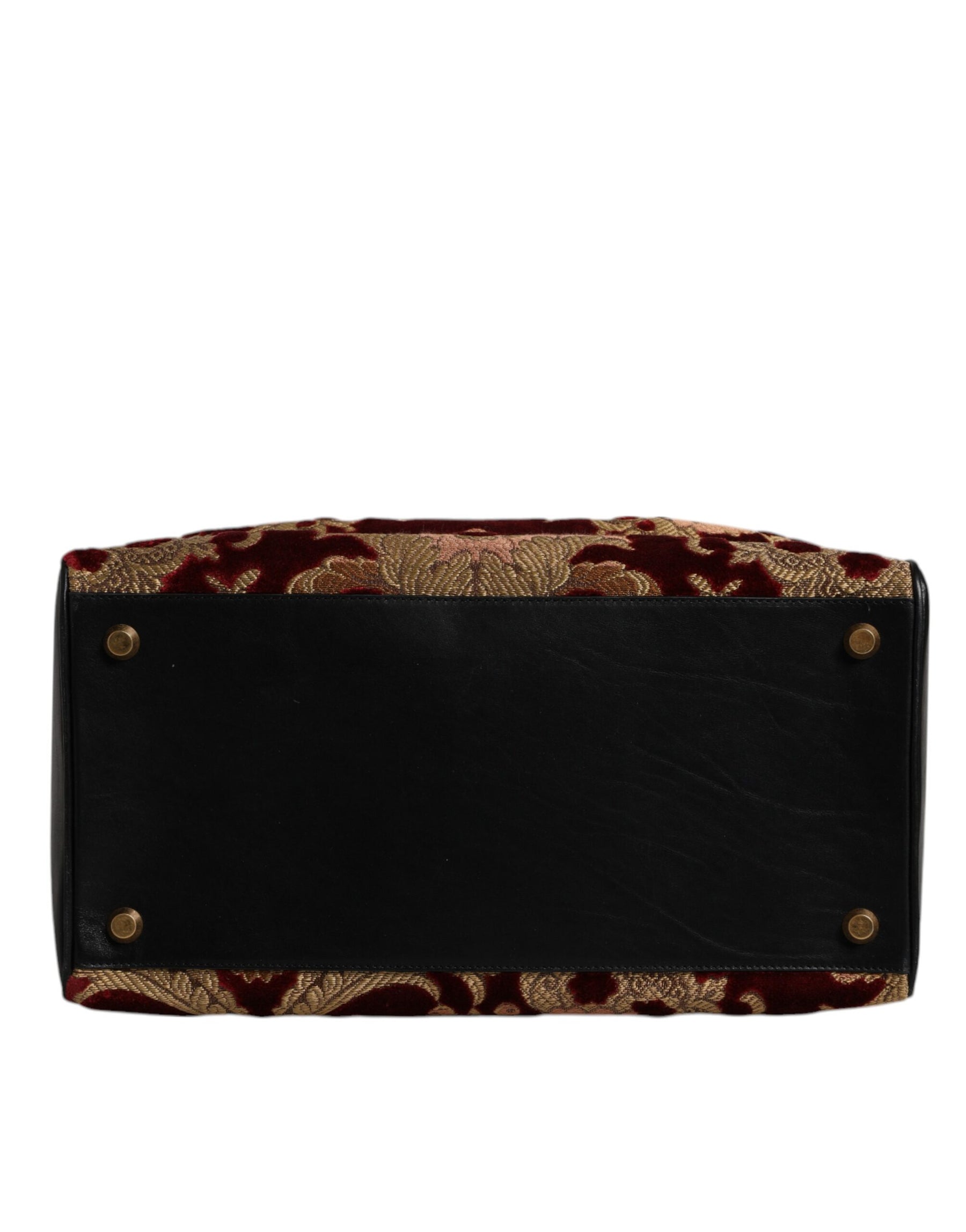 Dolce & Gabbana Multicolor Leather Brocade Velvet Travel Duffle Tote Bag | Regal Royce