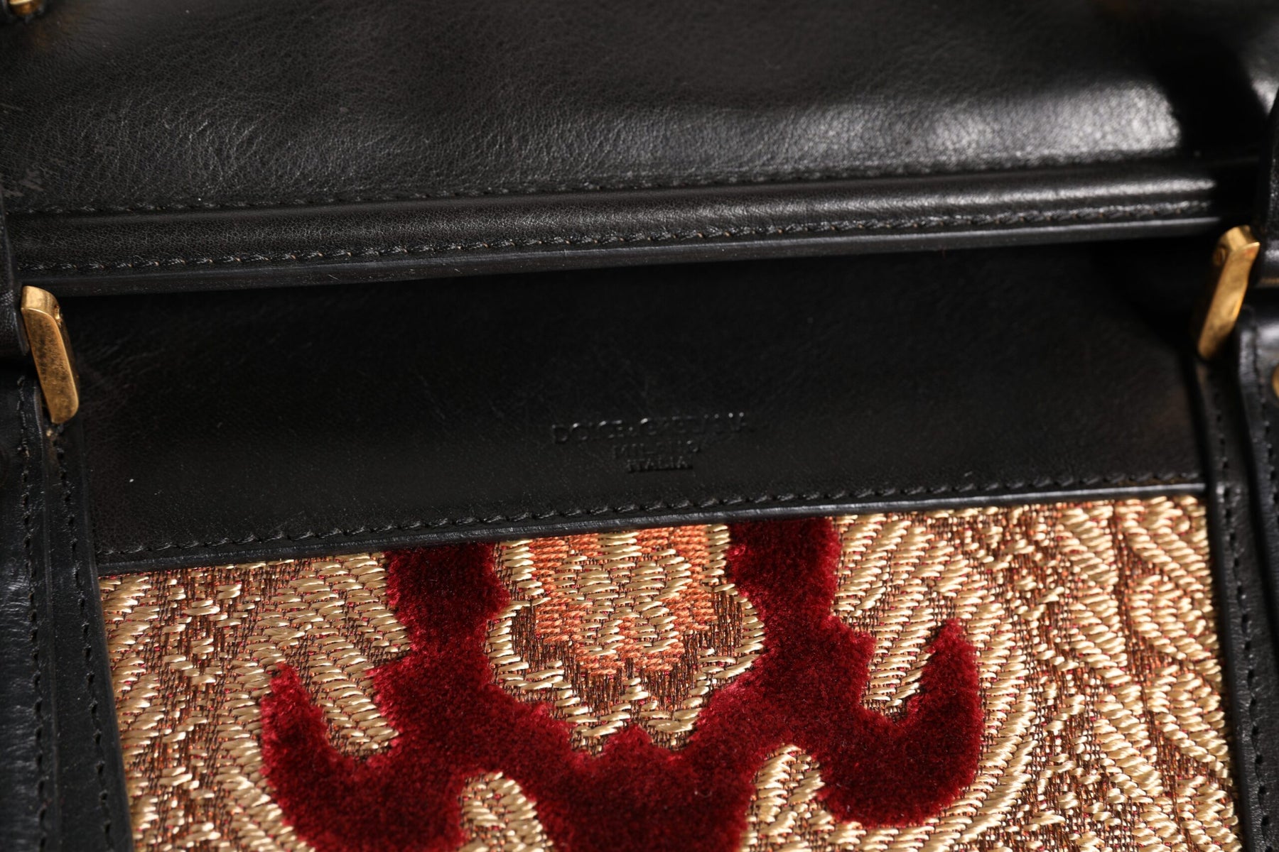 Dolce & Gabbana Multicolor Leather Brocade Velvet Travel Duffle Tote Bag | Regal Royce