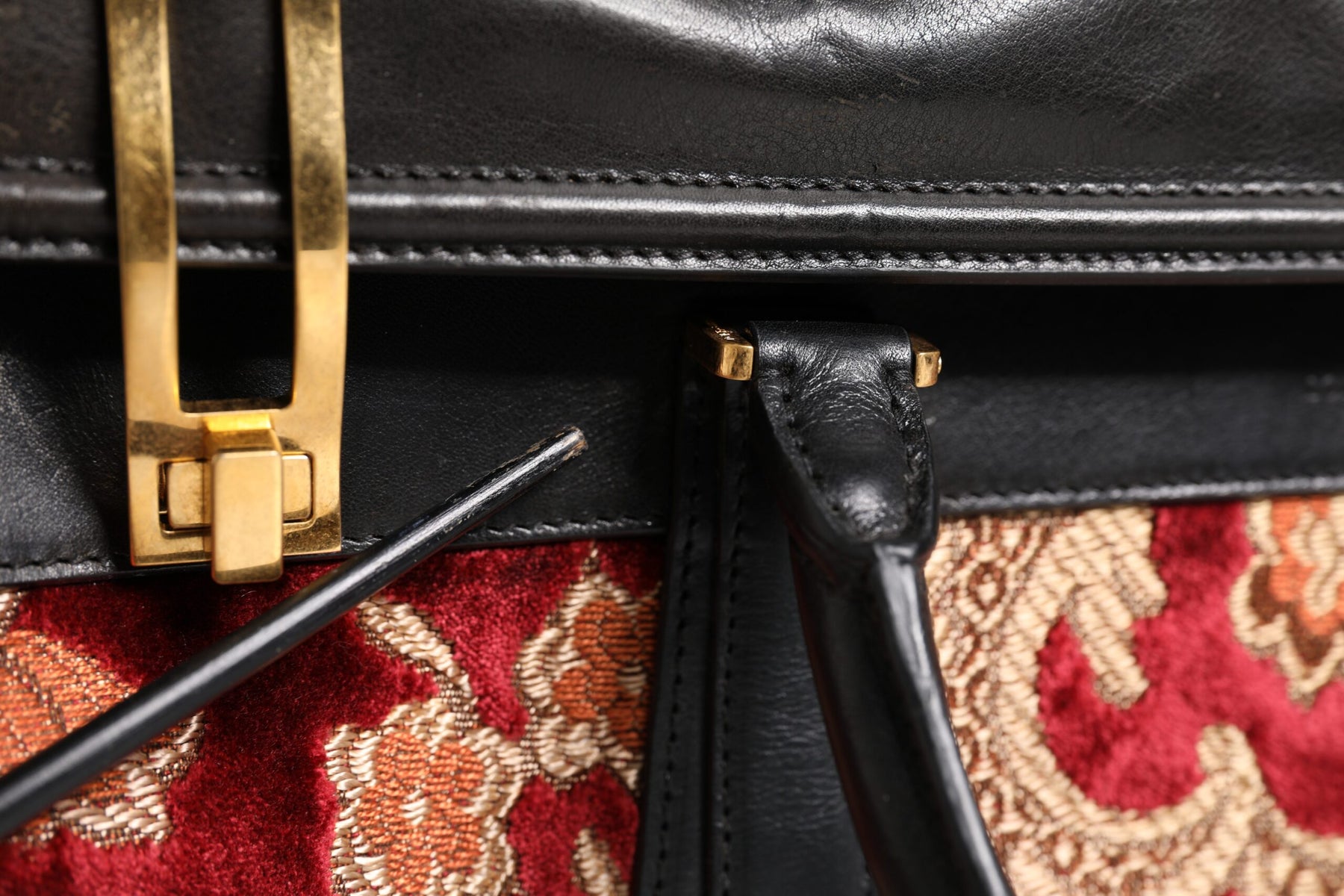 Dolce & Gabbana Multicolor Leather Brocade Velvet Travel Duffle Tote Bag | Regal Royce