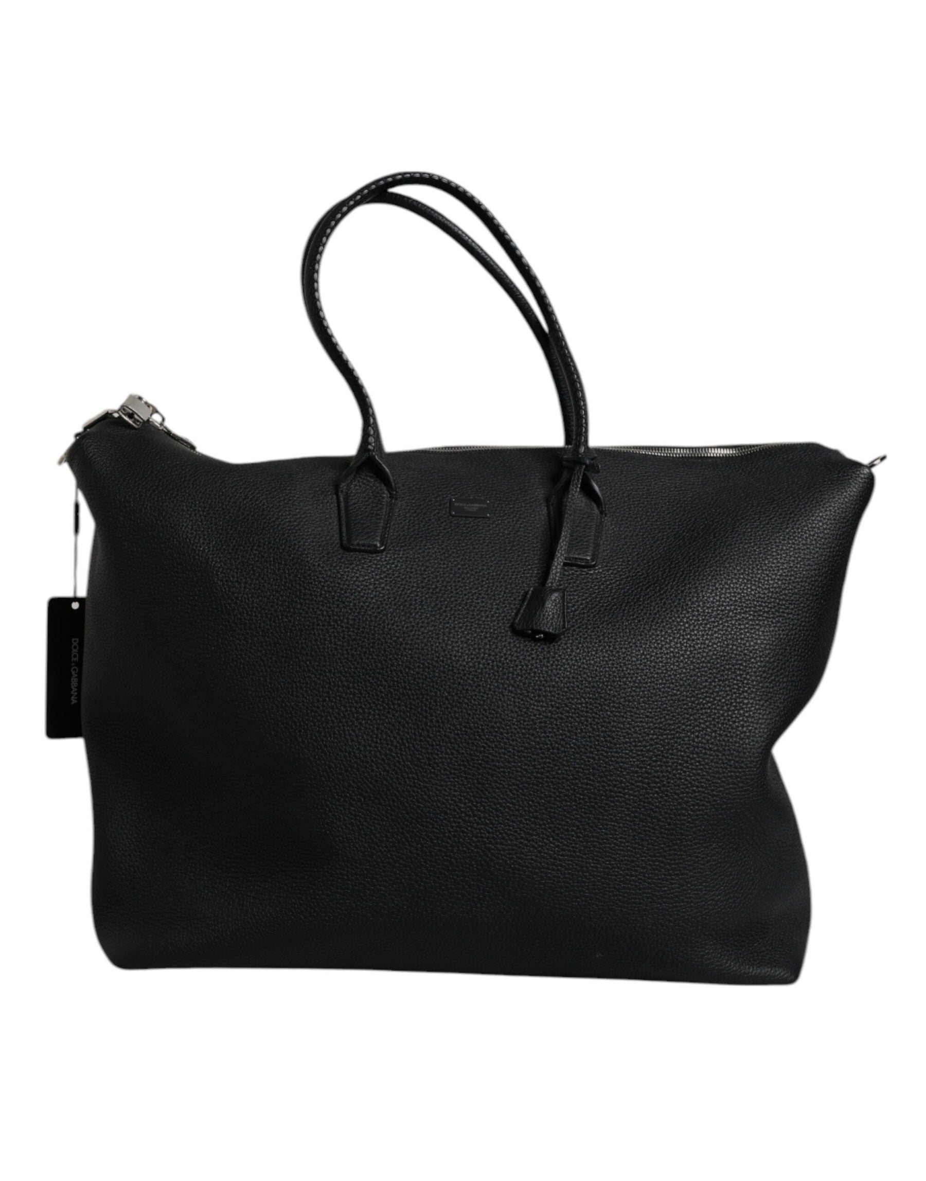 Dolce & Gabbana Black Calfskin Leather Hand Shoulder Duffle Bag | Regal Royce