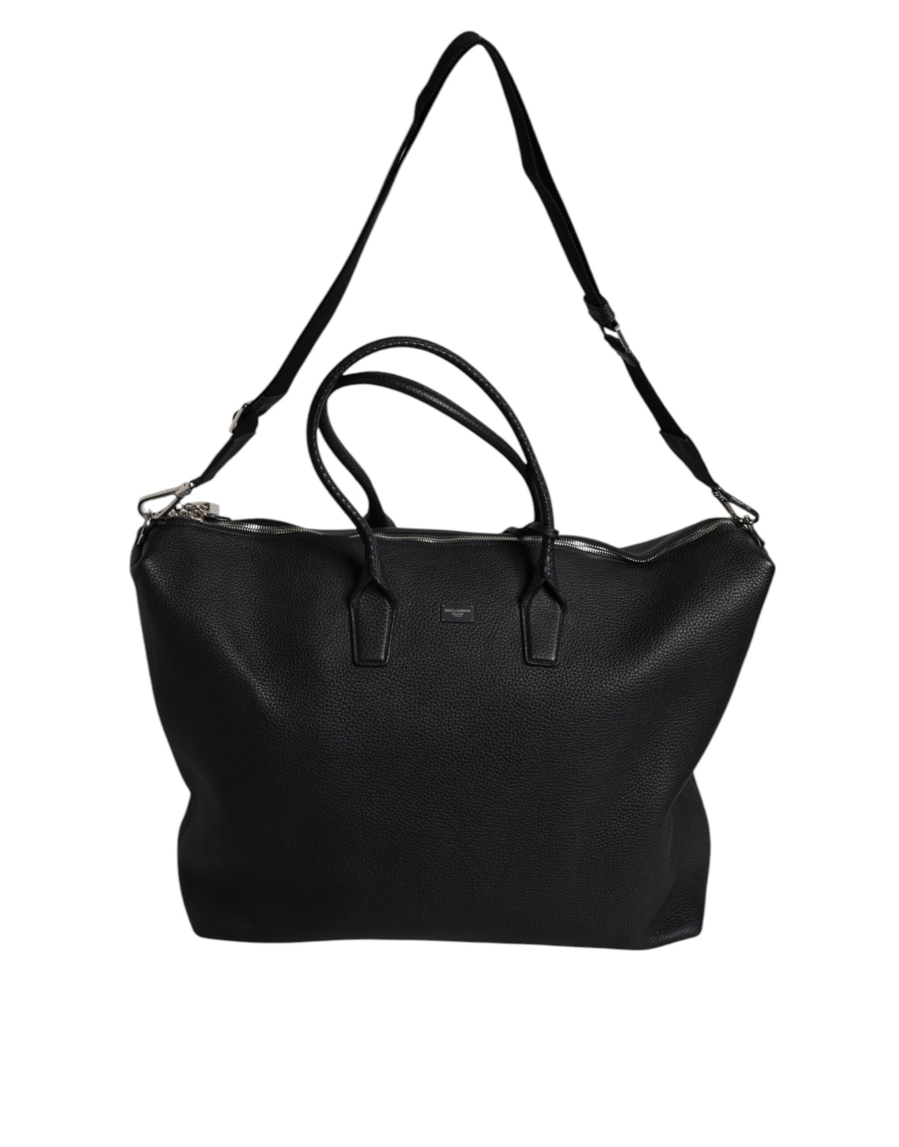 Dolce & Gabbana Black Calfskin Leather Hand Shoulder Duffle Bag | Regal Royce