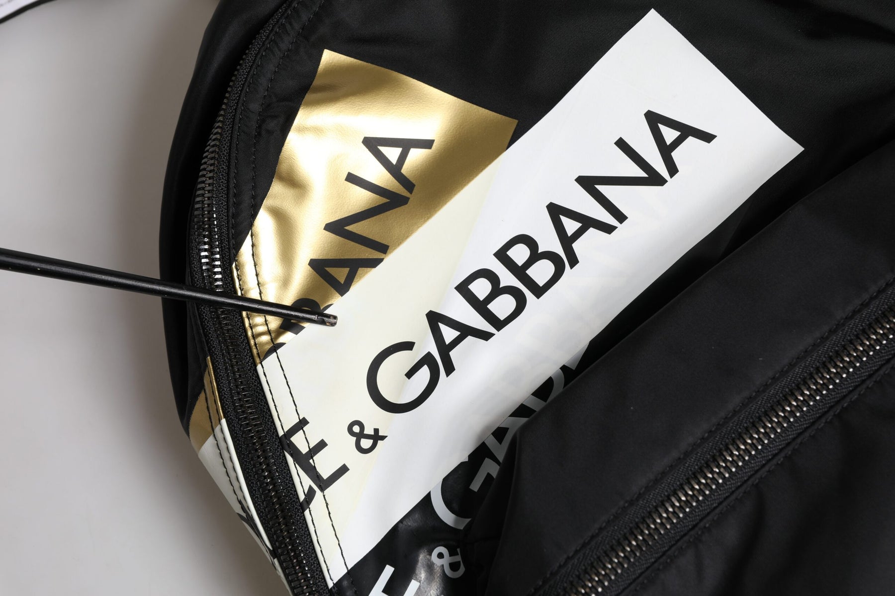 Dolce & Gabbana Black Logo Tape Polyamide School Travel Backpack Bag | Regal Royce