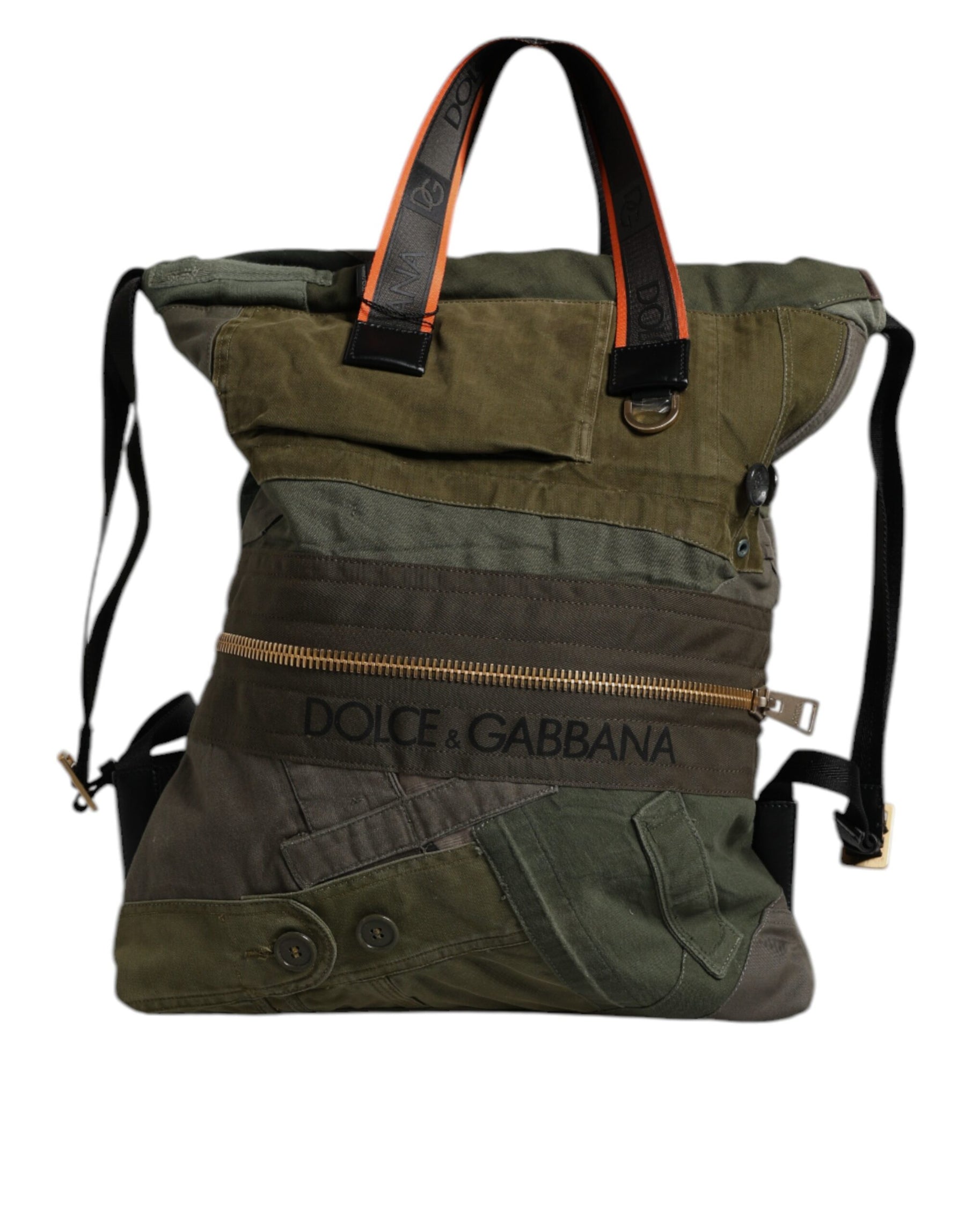 Dolce & Gabbana Military Green Patchwork Rucksack Backpack Bag | Regal Royce
