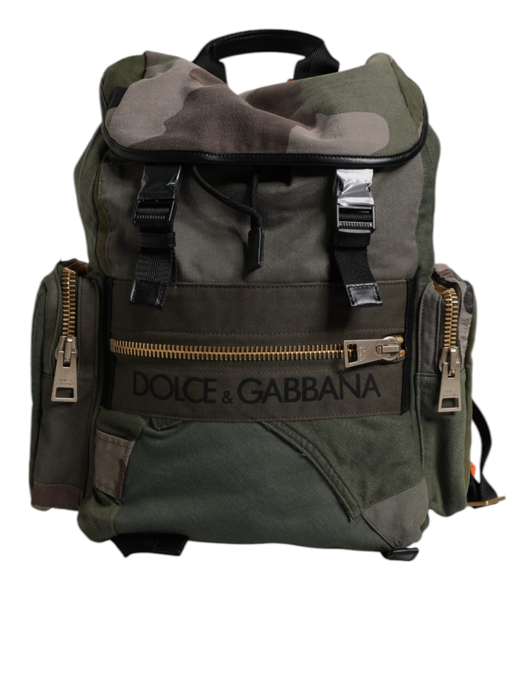 Dolce & Gabbana Military Green Patchwork Travel Backpack Bag | Regal Royce