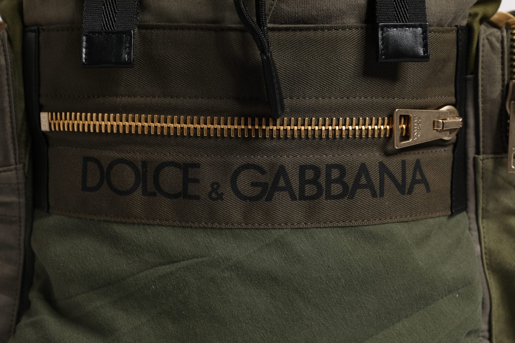 Dolce & Gabbana Military Green Patchwork School Backpack Bag | Regal Royce