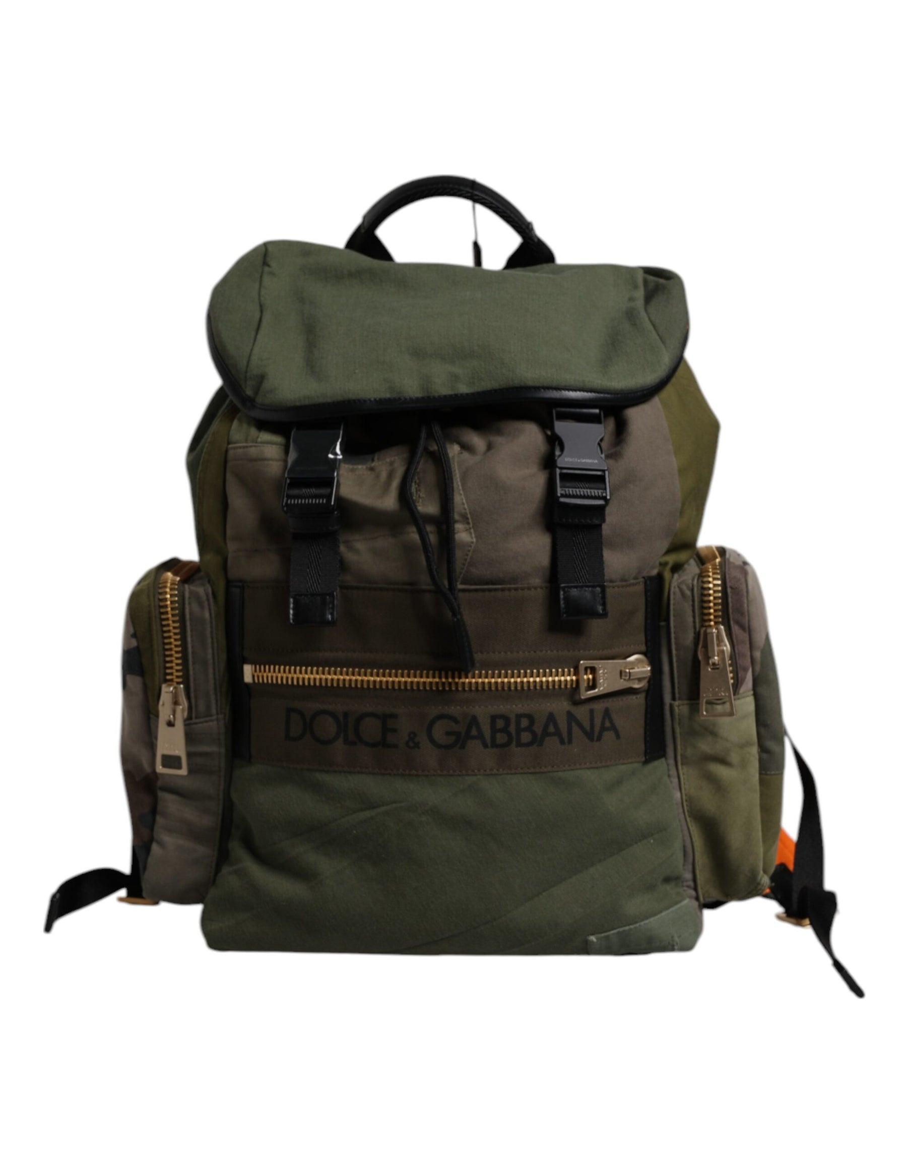 Dolce & Gabbana Military Green Patchwork Travel Backpack Bag | Regal Royce