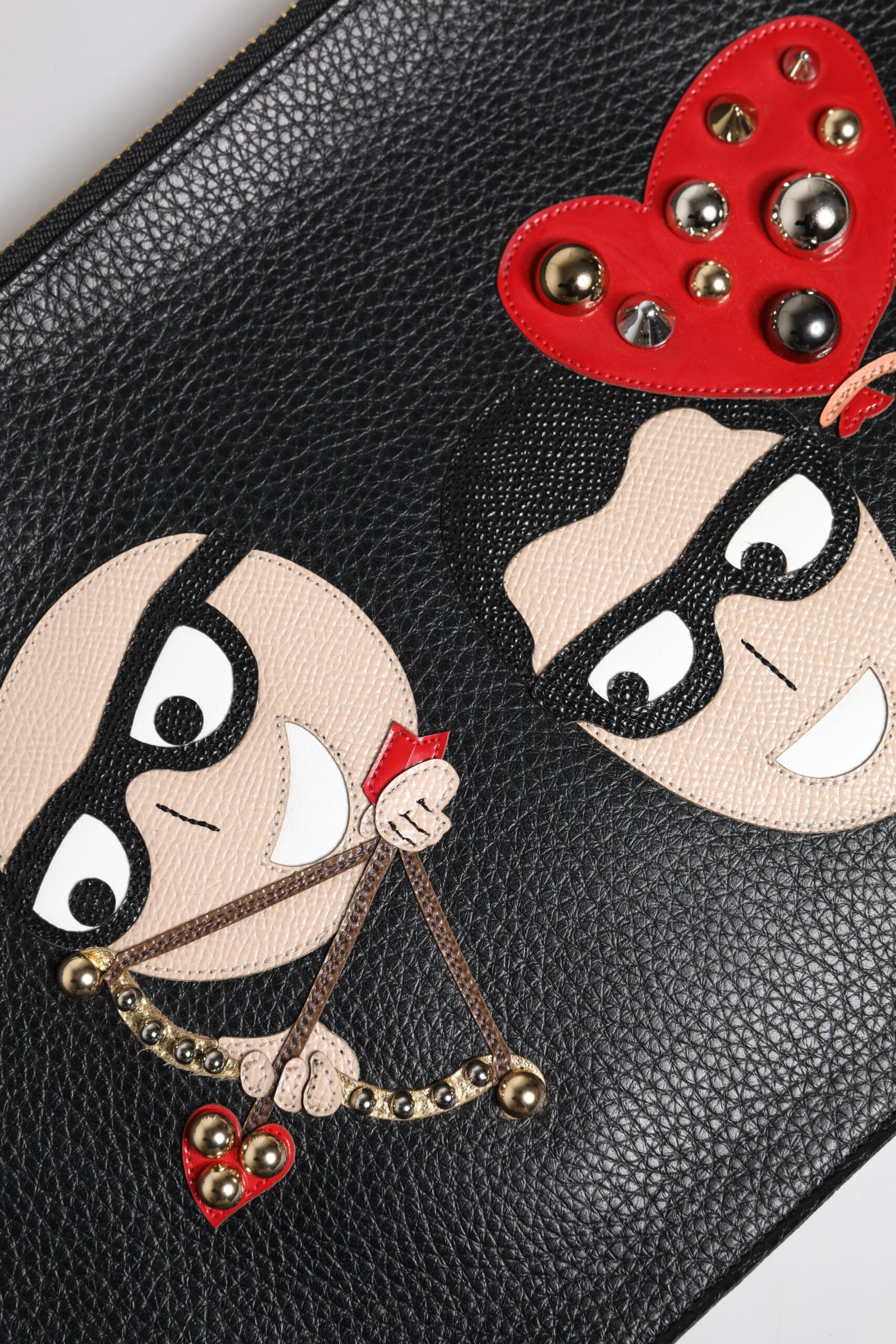 Dolce & Gabbana Black #DGFamily Embellished Leather Clutch Bag | Regal Royce