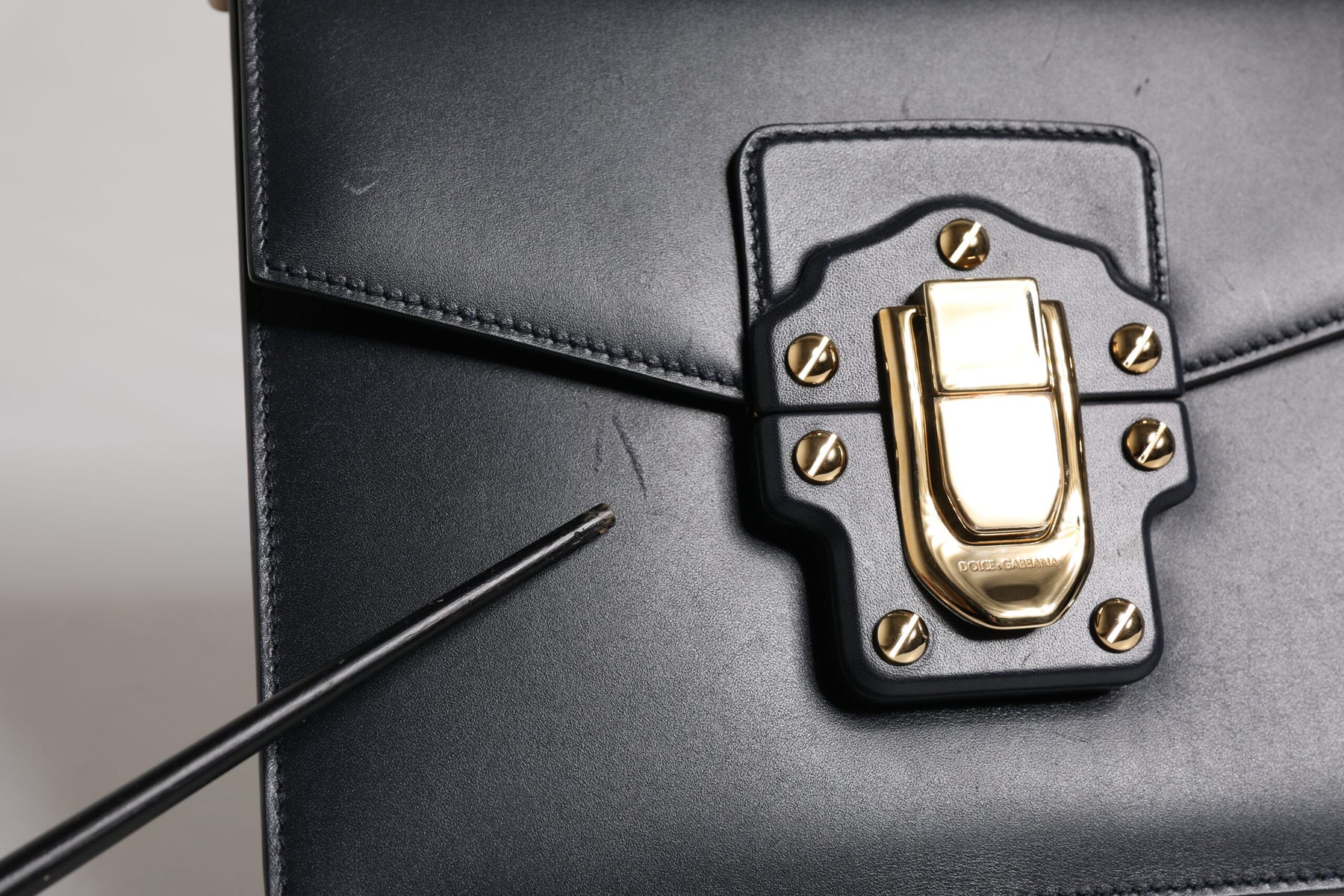 Dolce & Gabbana Black Calfskin Leather Shoulder Strap Bag | Regal Royce