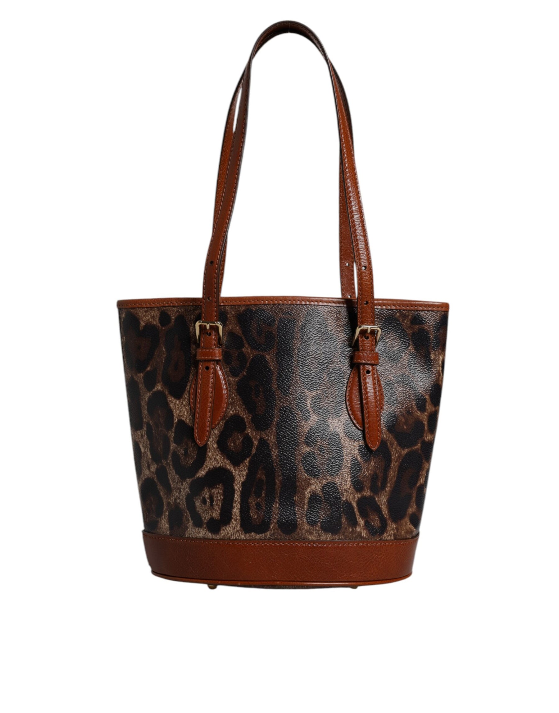 Dolce & Gabbana Brown Leopard Leather Shoulder Strap Tote Bag | Regal Royce