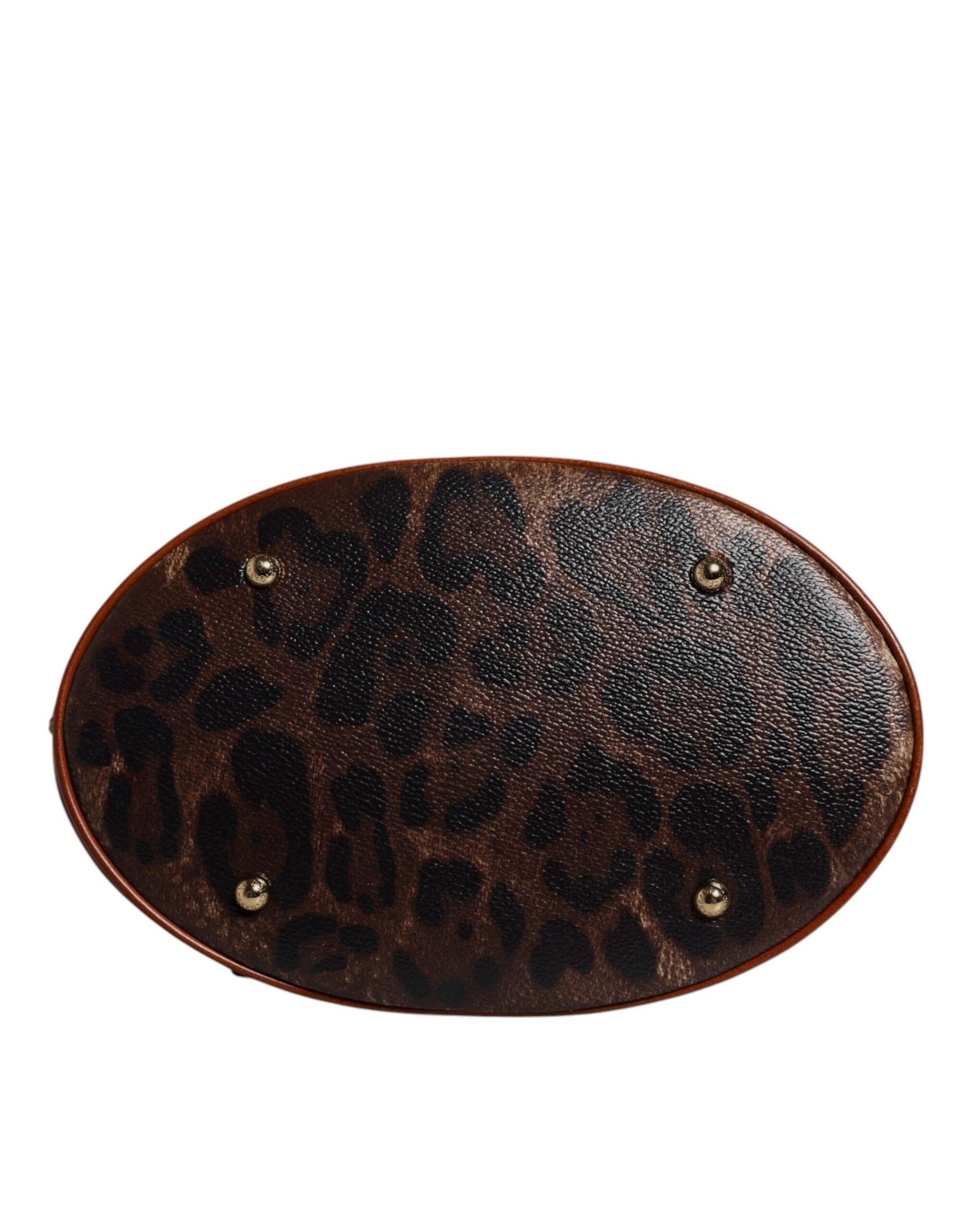 Dolce & Gabbana Brown Leopard Leather Shoulder Strap Tote Bag | Regal Royce
