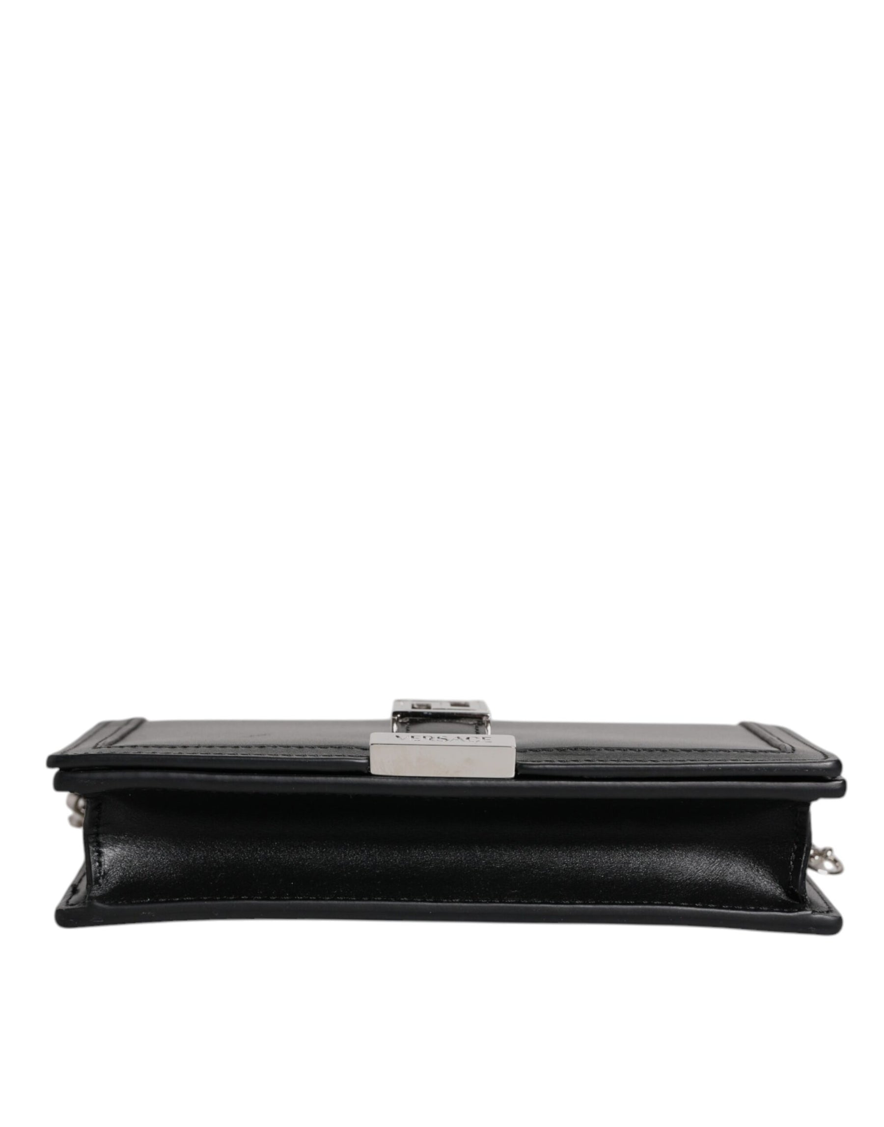 Versace Black Calfskin Leather Chain Strap Shoulder Crossbody Bag | Regal Royce