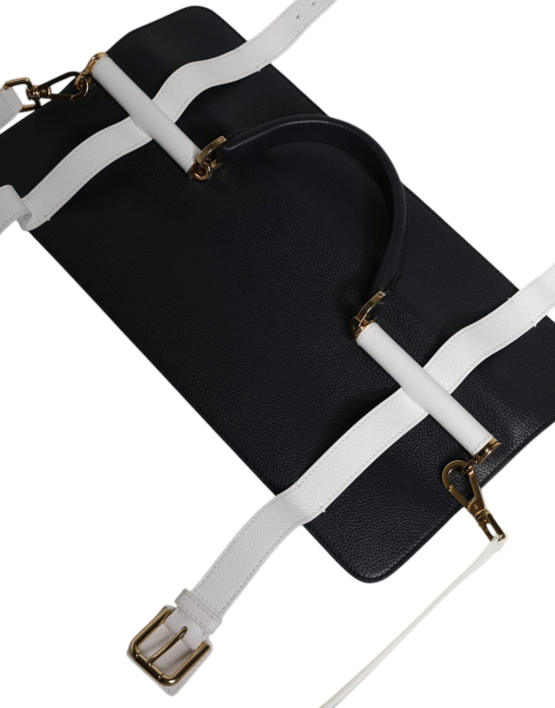 Dolce & Gabbana Blue White Calfskin Leather Crossbody Shoulder Bag | Regal Royce