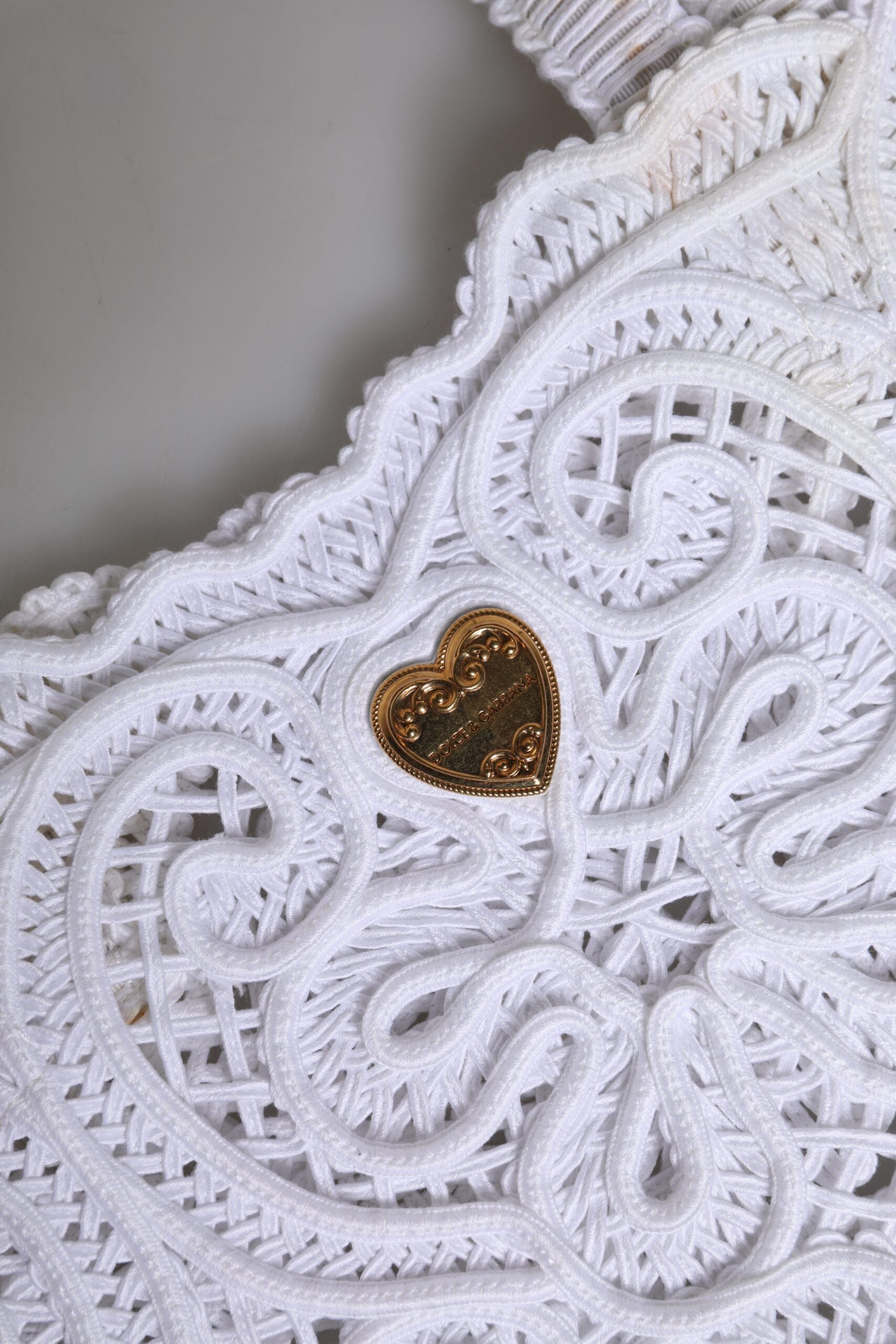 Dolce & Gabbana White Cordonetto Lace Beatrice Tote Shopping Bag | Regal Royce