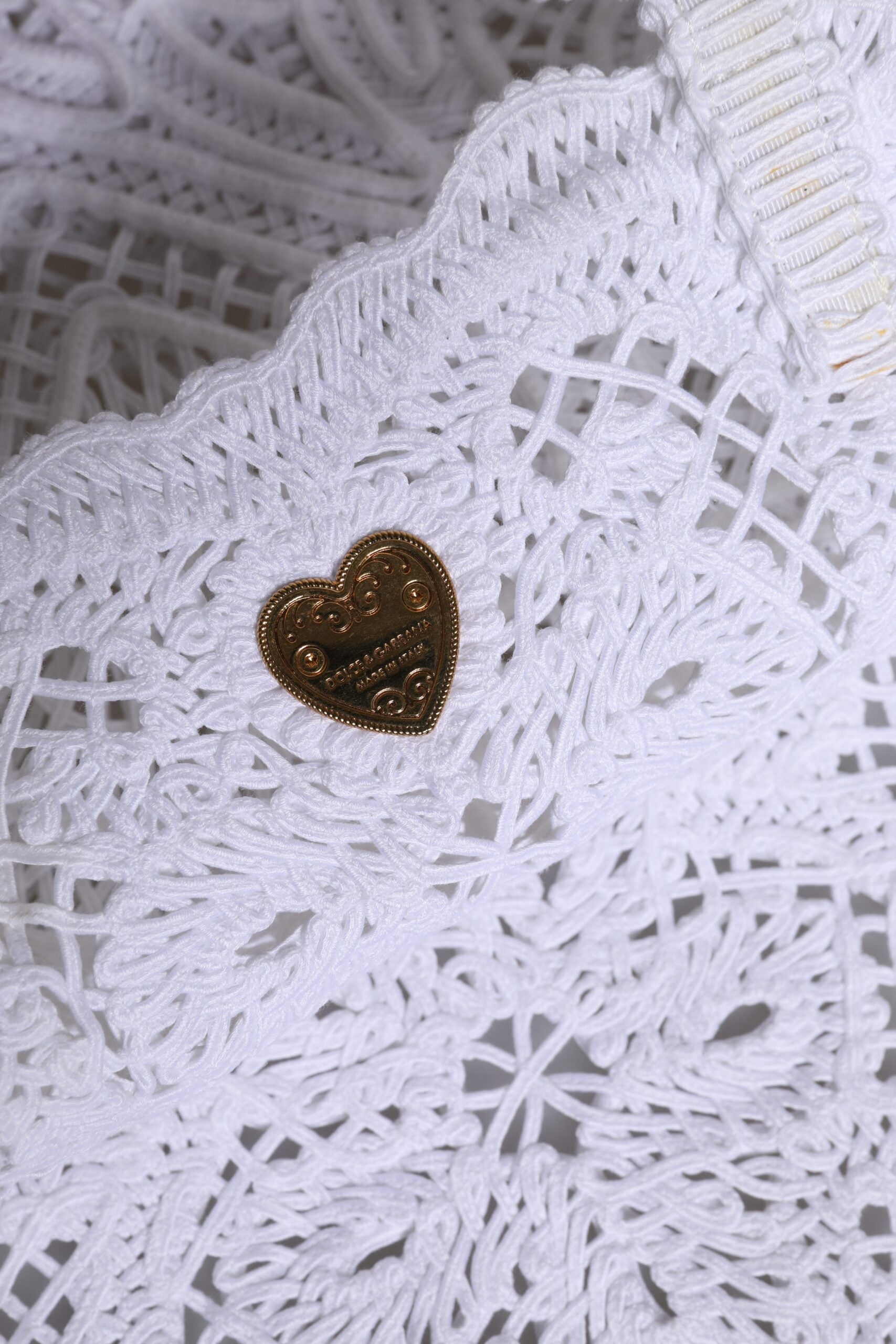 Dolce & Gabbana White Cordonetto Lace Beatrice Tote Shopping Bag | Regal Royce