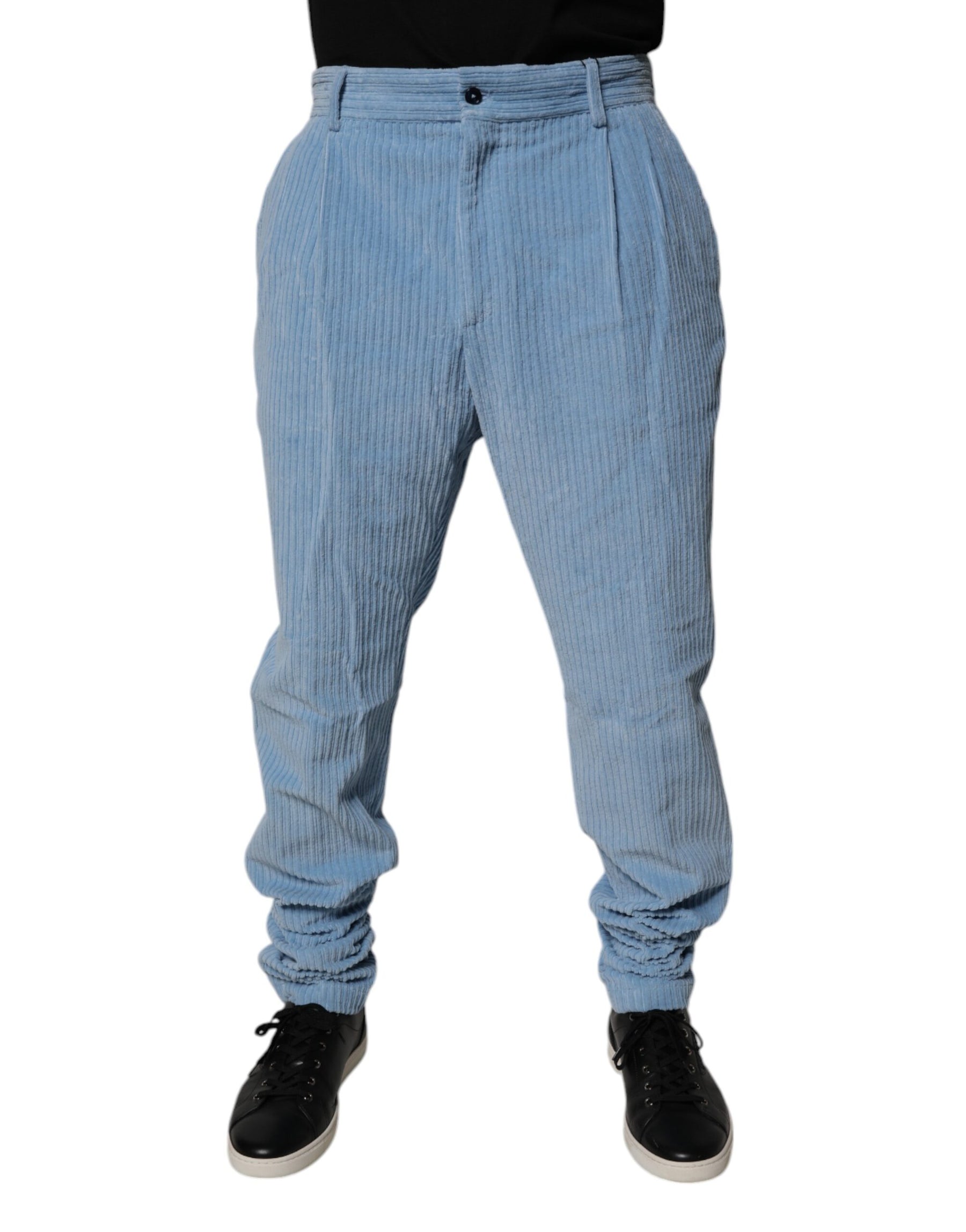 Dolce & Gabbana Light Blue Corduroy Cotton Skinny Denim Jeans | Regal Royce