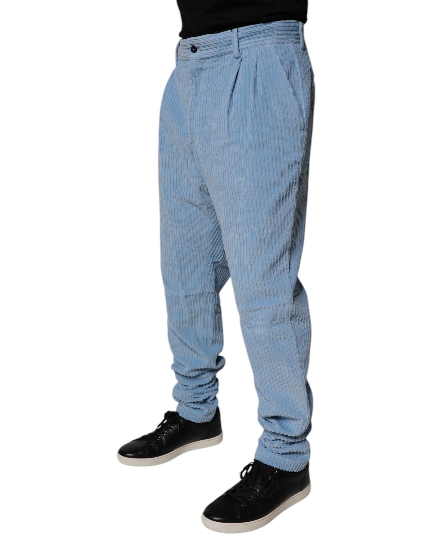 Dolce & Gabbana Light Blue Corduroy Cotton Skinny Denim Jeans | Regal Royce