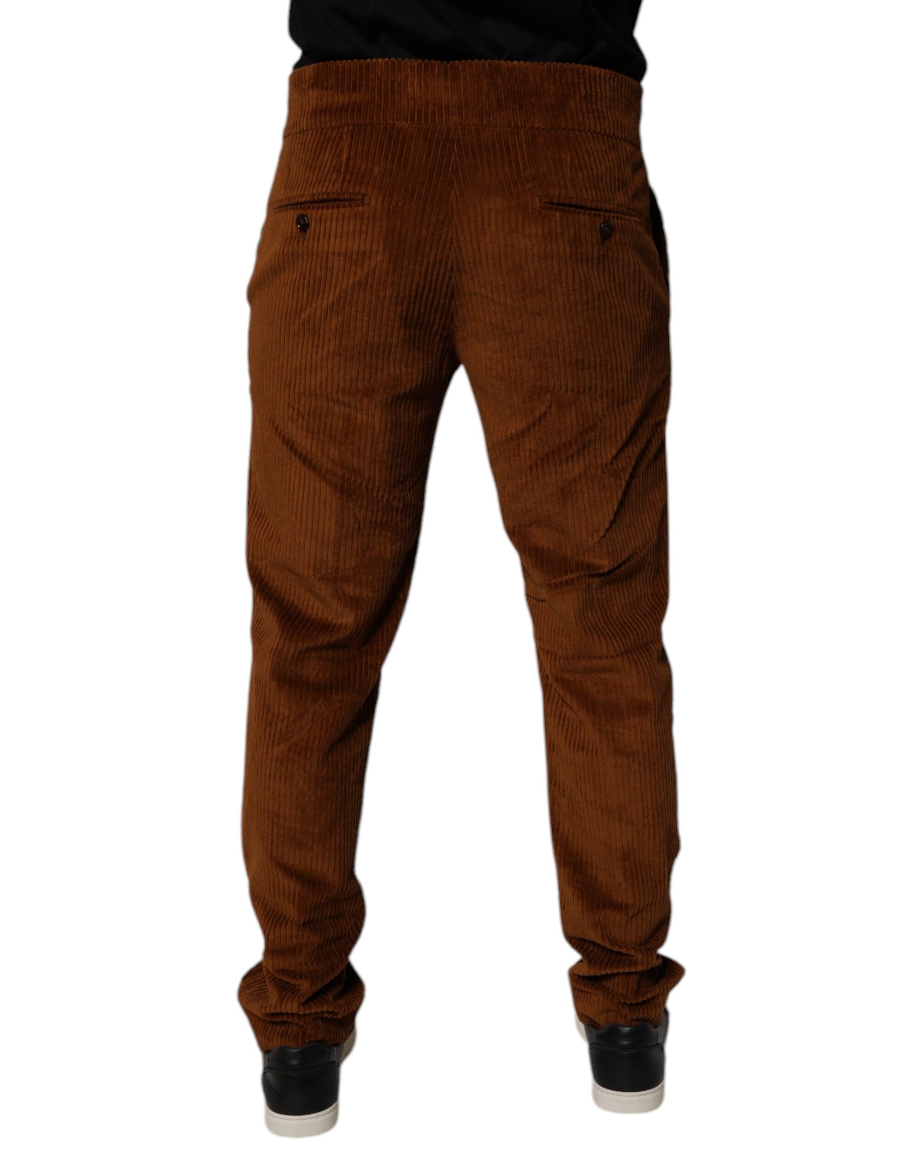 Dolce & Gabbana Dark Brown Corduroy Cotton Skinny Denim Jeans | Regal Royce