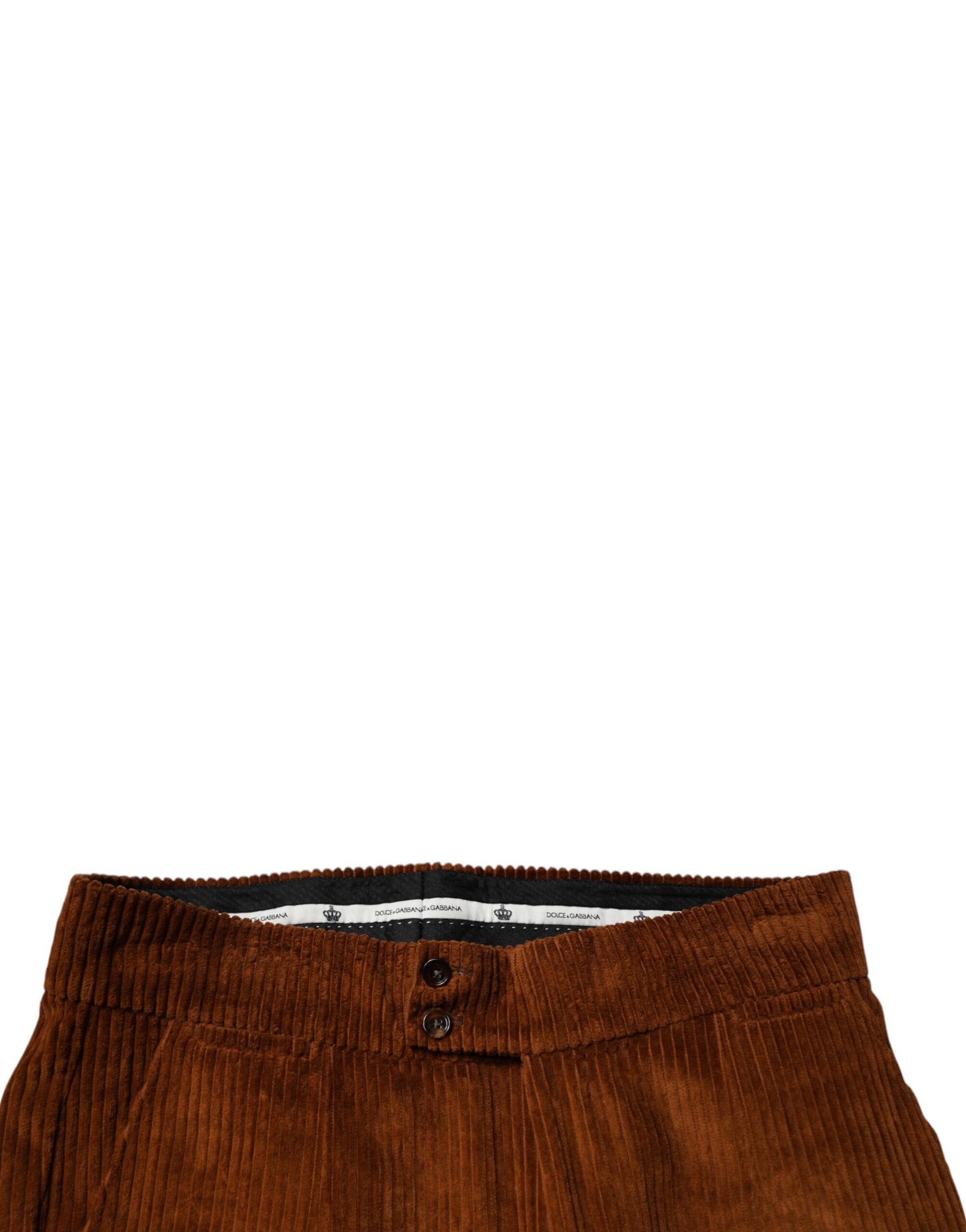 Dolce & Gabbana Dark Brown Corduroy Cotton Skinny Denim Jeans | Regal Royce