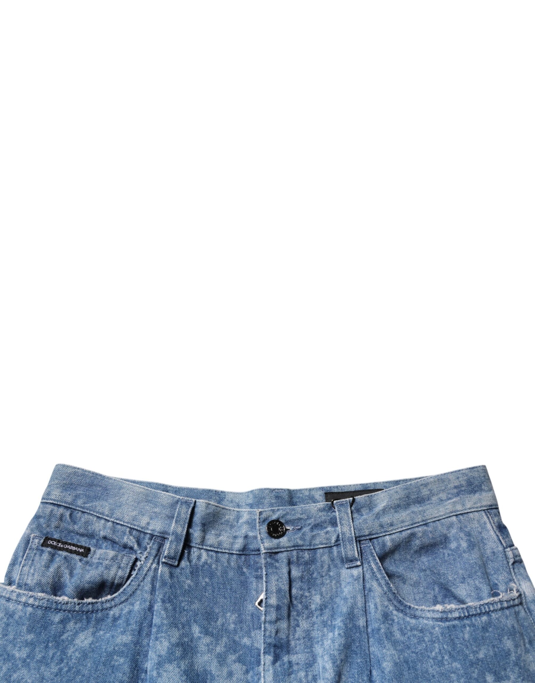 Dolce & Gabbana Blue Tie Dye Cotton Skinny Men Denim Jeans | Regal Royce