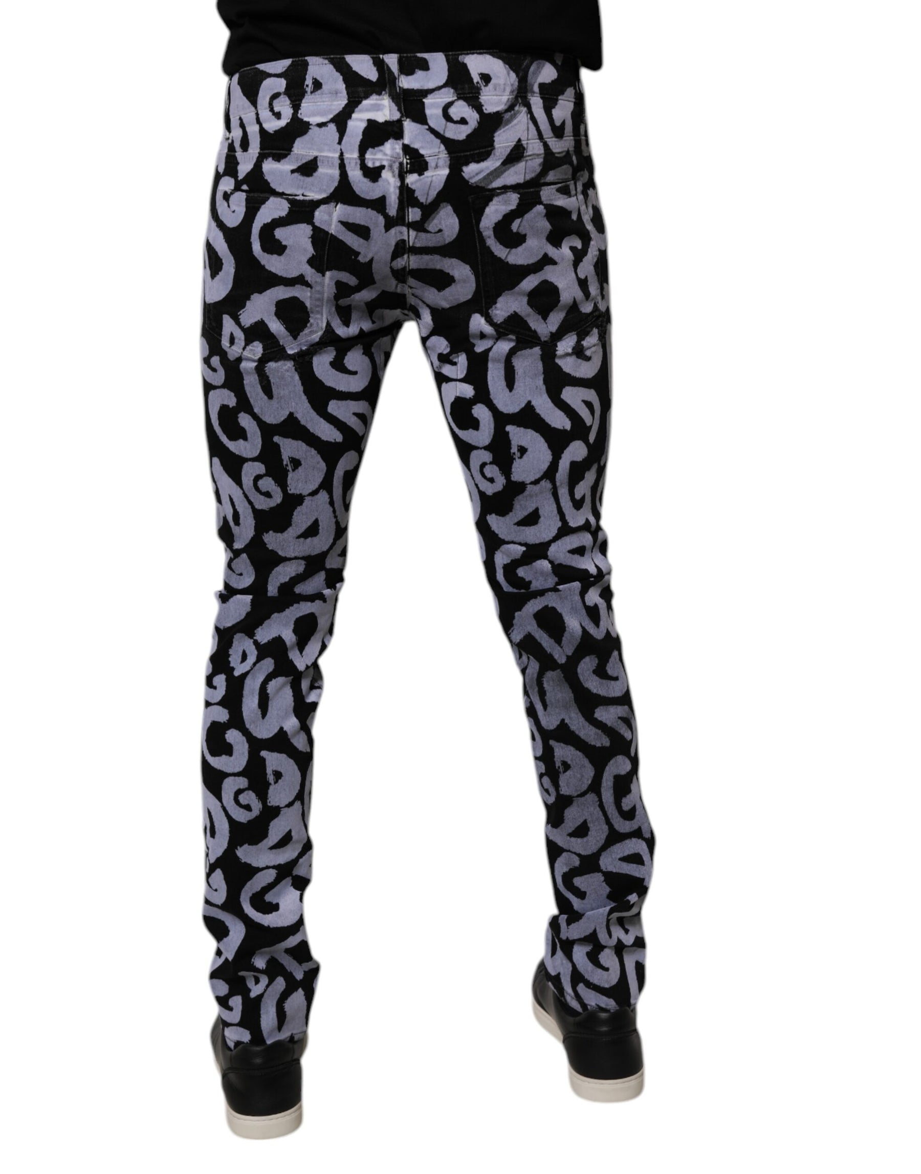 Dolce & Gabbana Black Logo Monogram Cotton Skinny Denim Jeans | Regal Royce