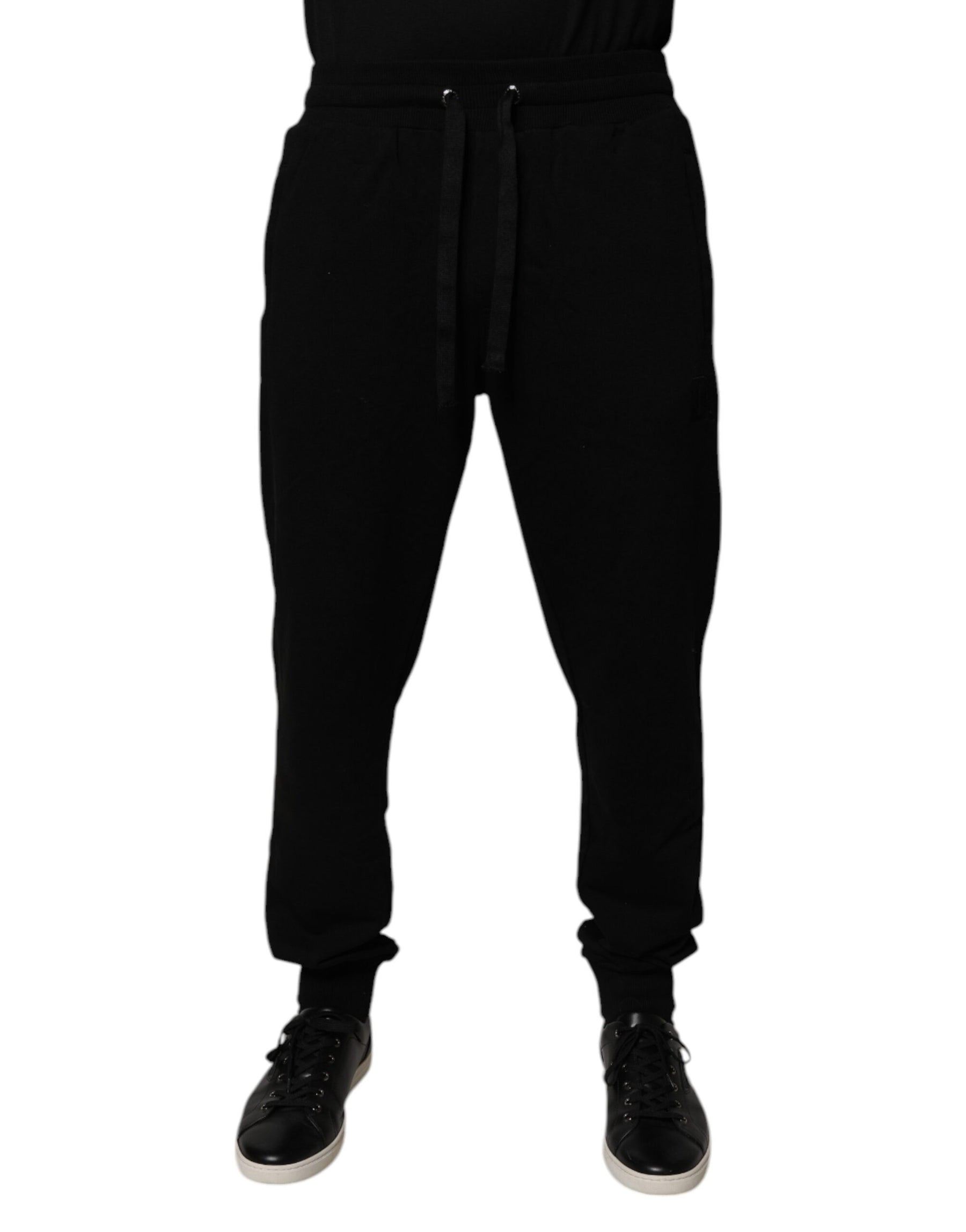 Dolce & Gabbana Black Cotton Mid Waist Jogger Sweatpants Pants | Regal Royce