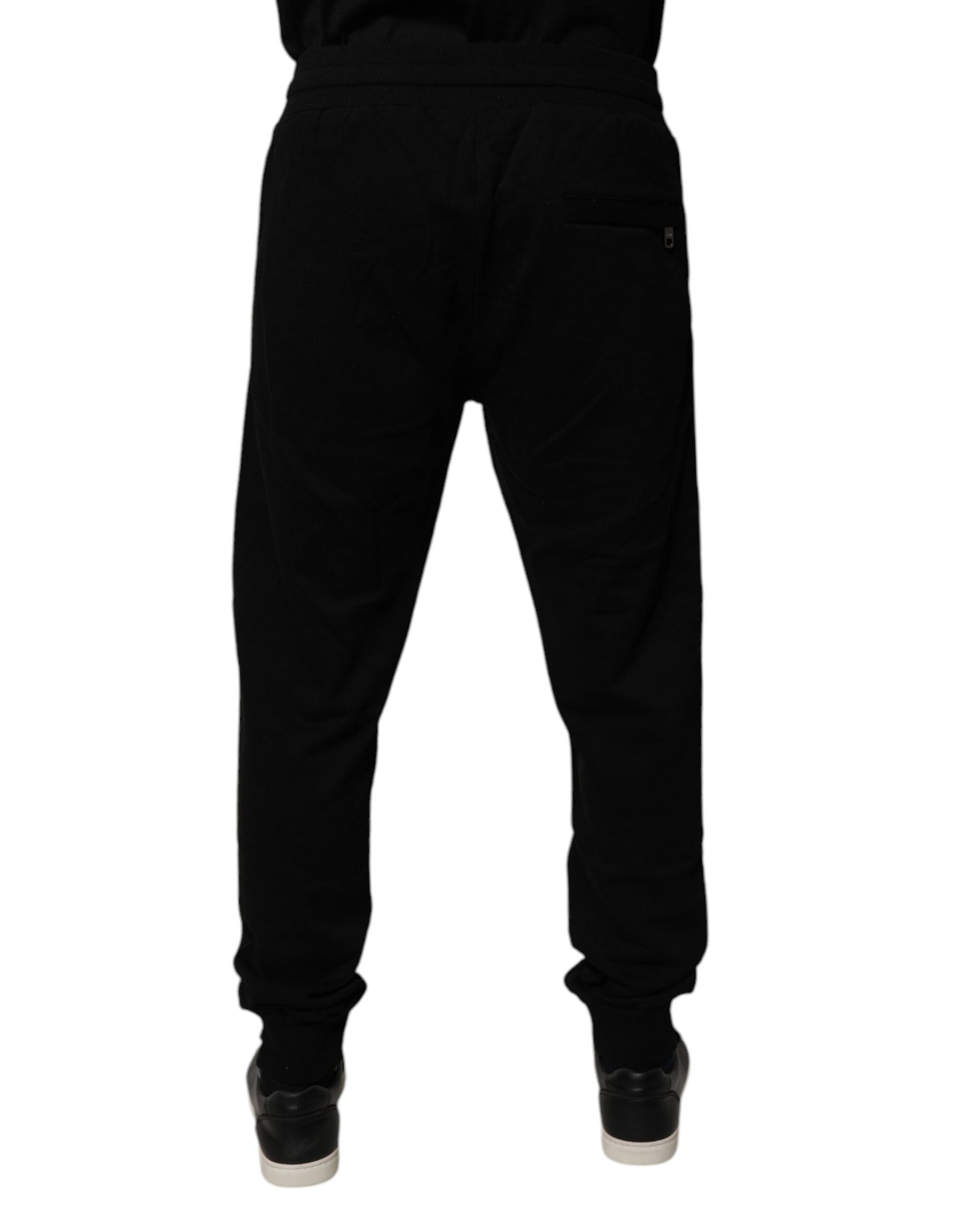 Dolce & Gabbana Black Cotton Mid Waist Jogger Sweatpants Pants | Regal Royce