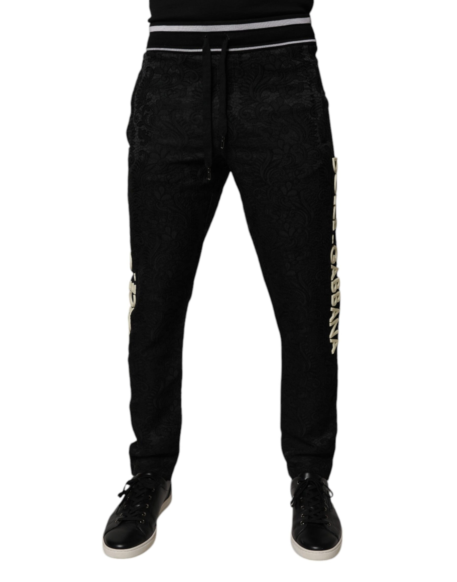 Dolce & Gabbana Black Mid Waist Jogger Men Sweatpants Pants | Regal Royce