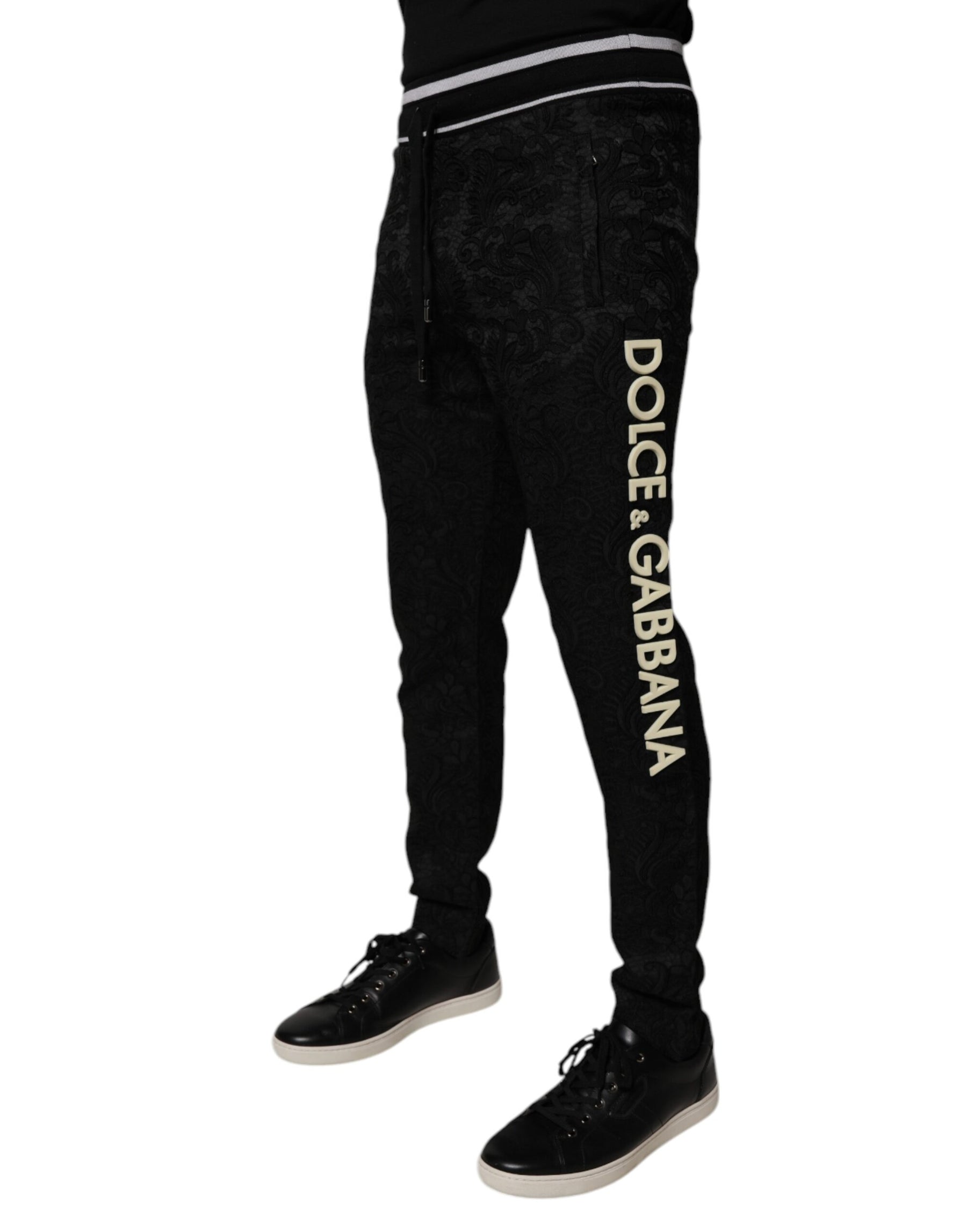 Dolce & Gabbana Black Mid Waist Jogger Men Sweatpants Pants | Regal Royce