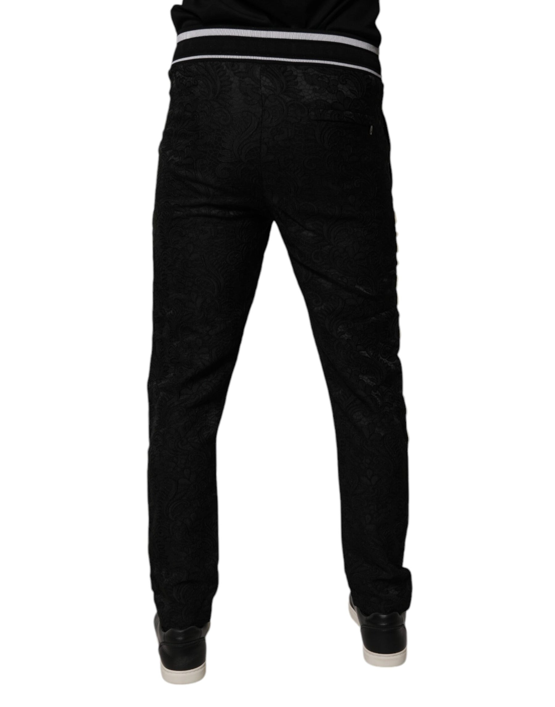 Dolce & Gabbana Black Mid Waist Jogger Men Sweatpants Pants | Regal Royce