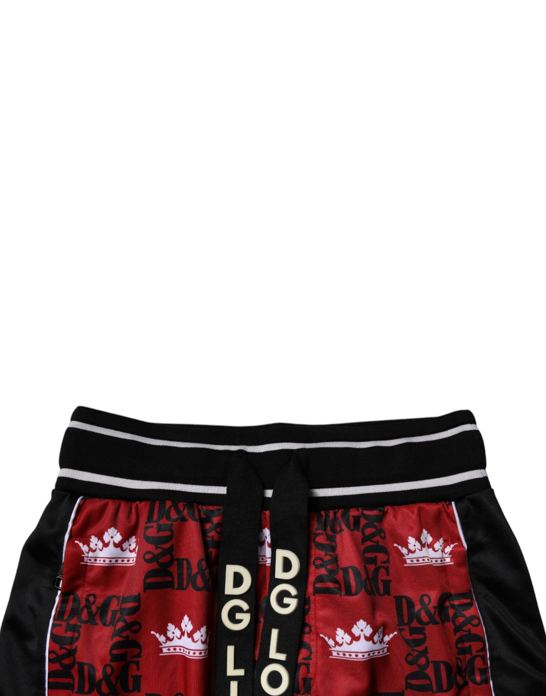 Dolce & Gabbana Red Crown Logo Monogram Men Sweatpants Pants | Regal Royce