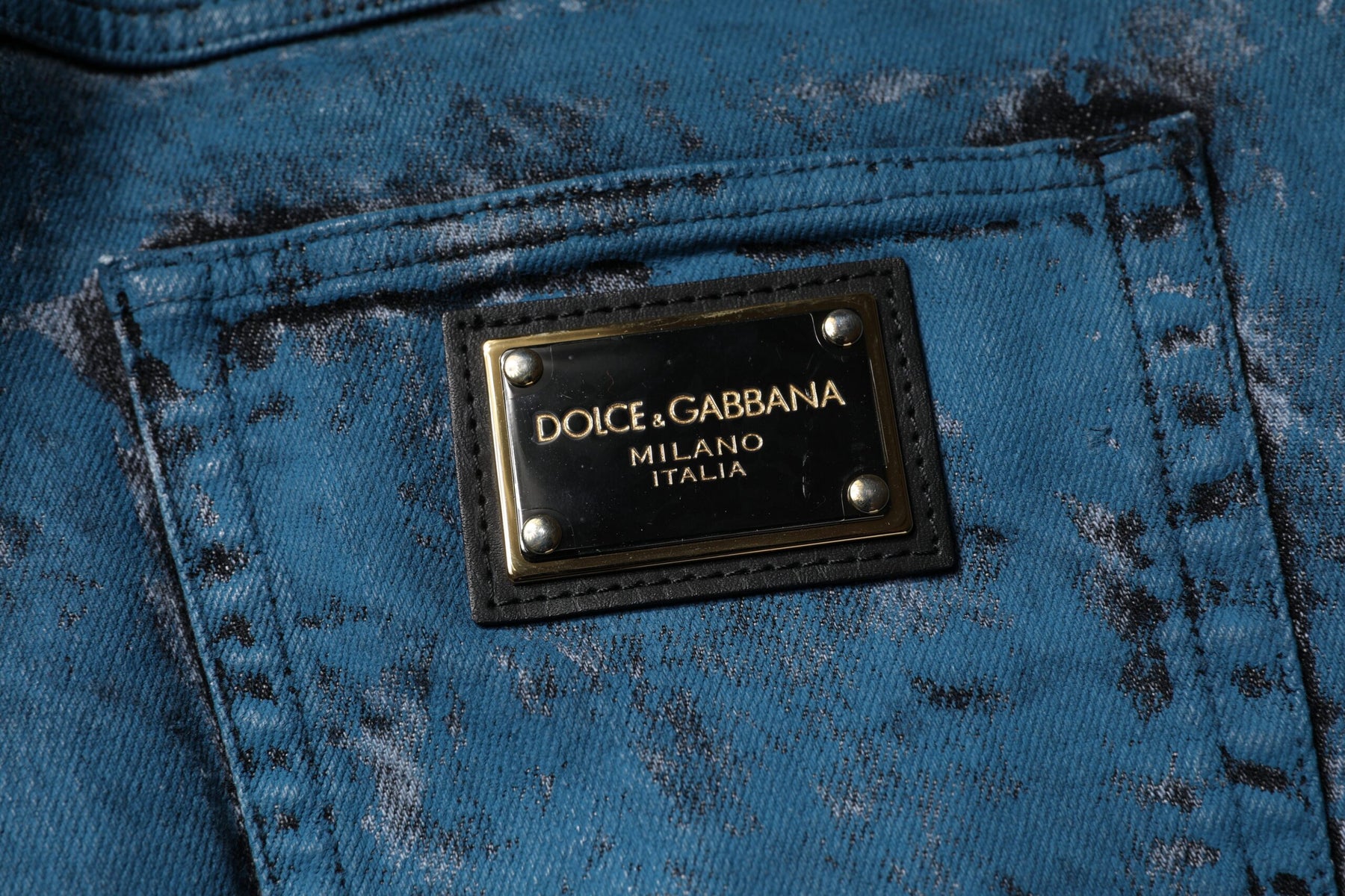 Dolce & Gabbana Blue Tie Dye Cotton Skinny Men Denim Jeans | Regal Royce