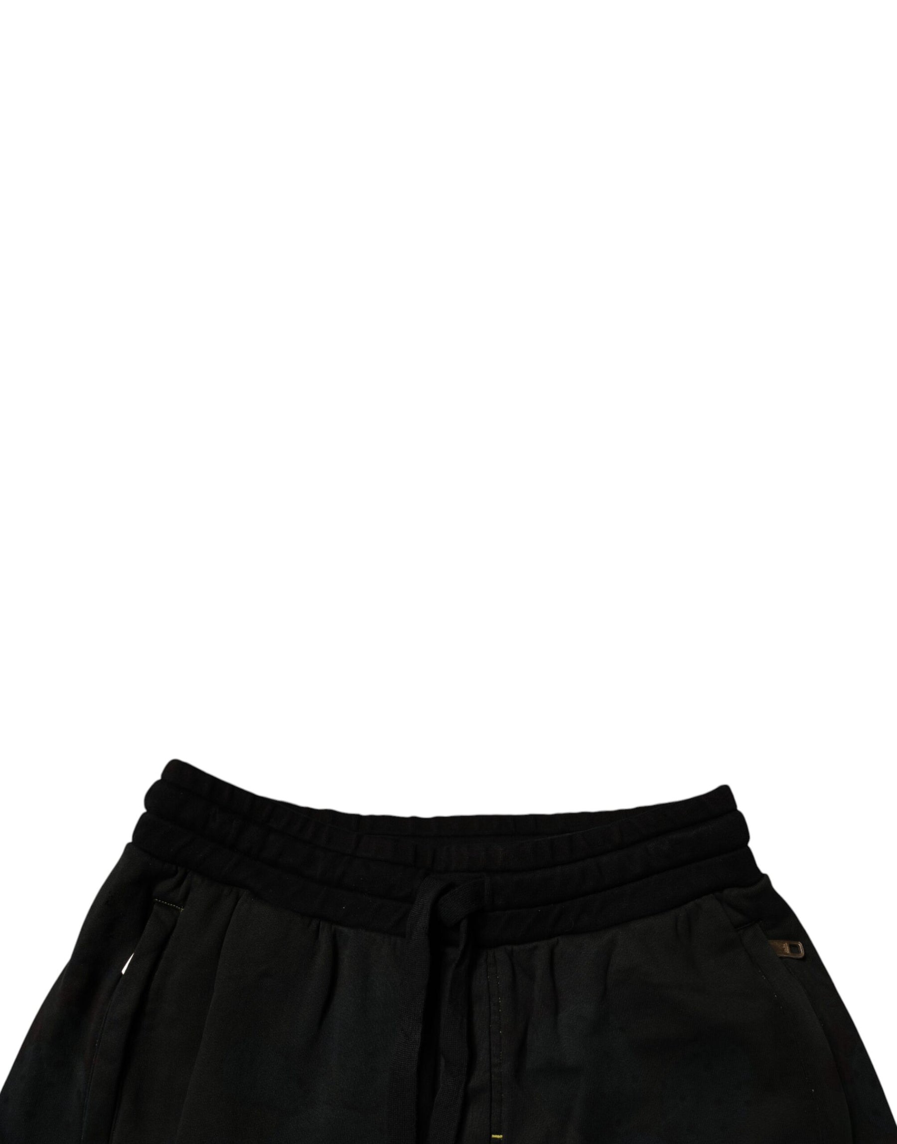 Dolce & Gabbana Black Cotton Sweatshorts Men Bermuda Shorts | Regal Royce