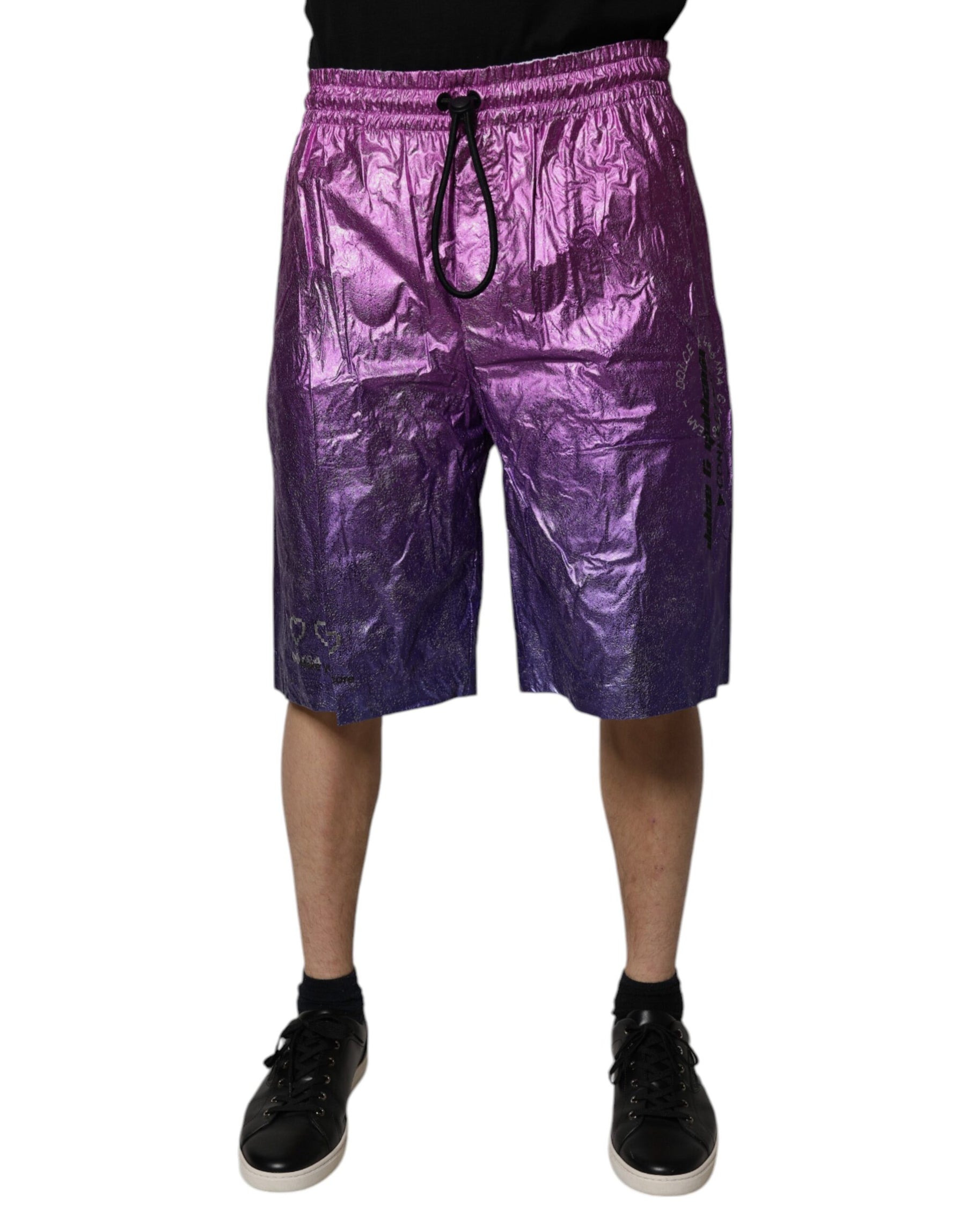 Dolce & Gabbana Metallic Pink Purple Two Tone Bermuda Shorts | Regal Royce