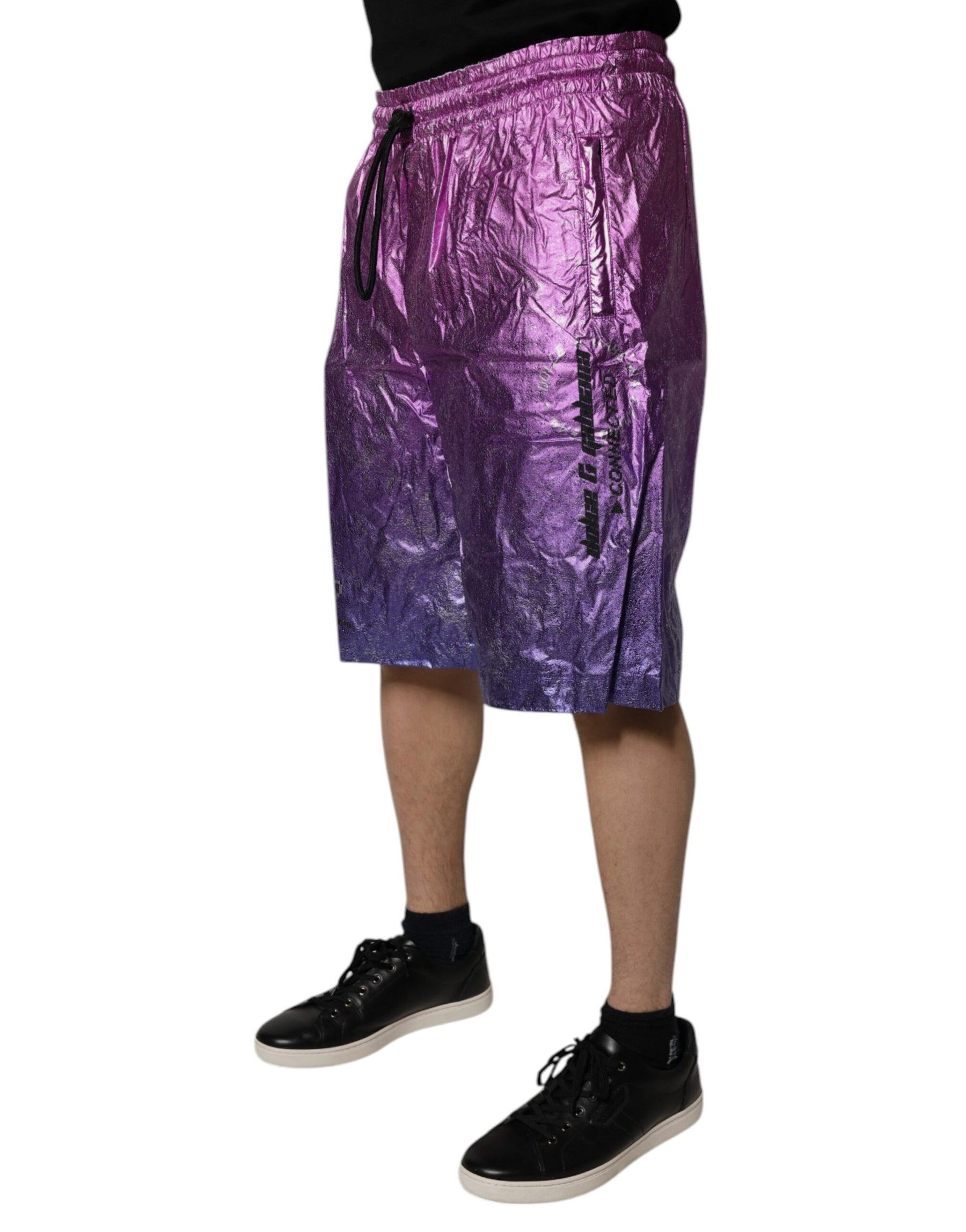 Dolce & Gabbana Metallic Pink Purple Two Tone Bermuda Shorts | Regal Royce