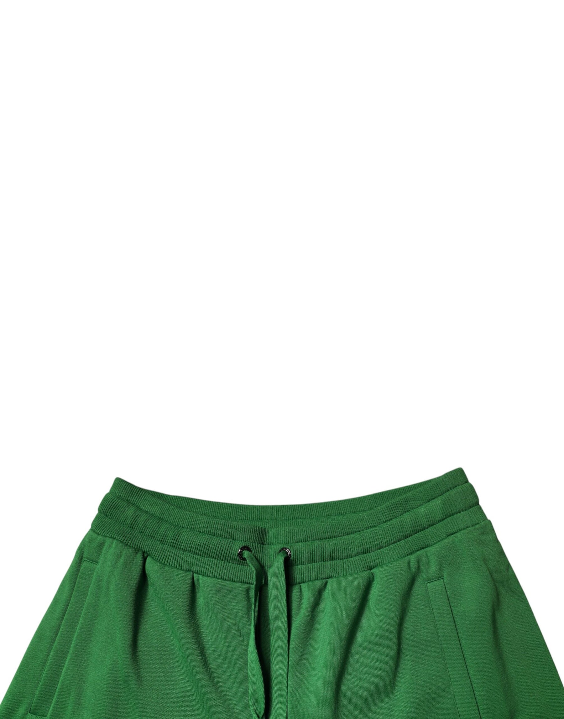Dolce & Gabbana Green Cotton Men Sweatshorts Bermuda Shorts | Regal Royce