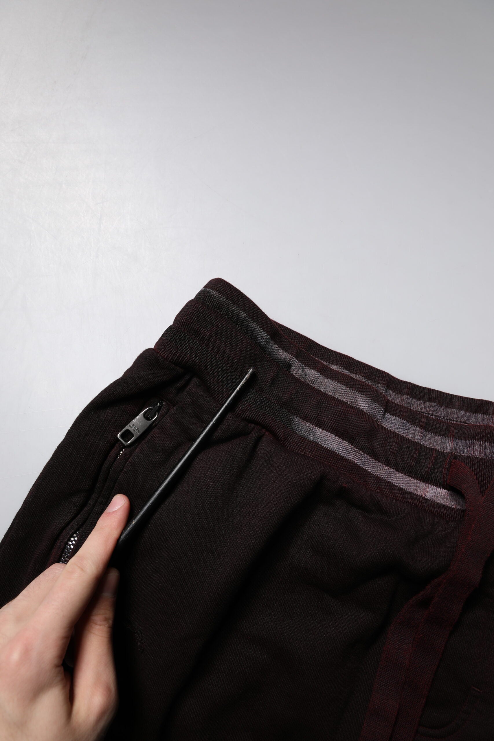 Dolce & Gabbana Maroon Cotton Logo Plaque Men Bermuda Shorts | Regal Royce