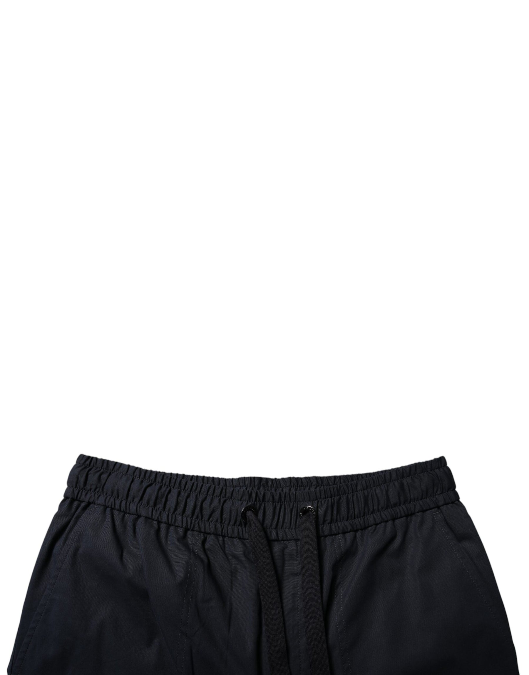 Dolce & Gabbana Black Cotton Sweatshorts Men Bermuda Shorts | Regal Royce