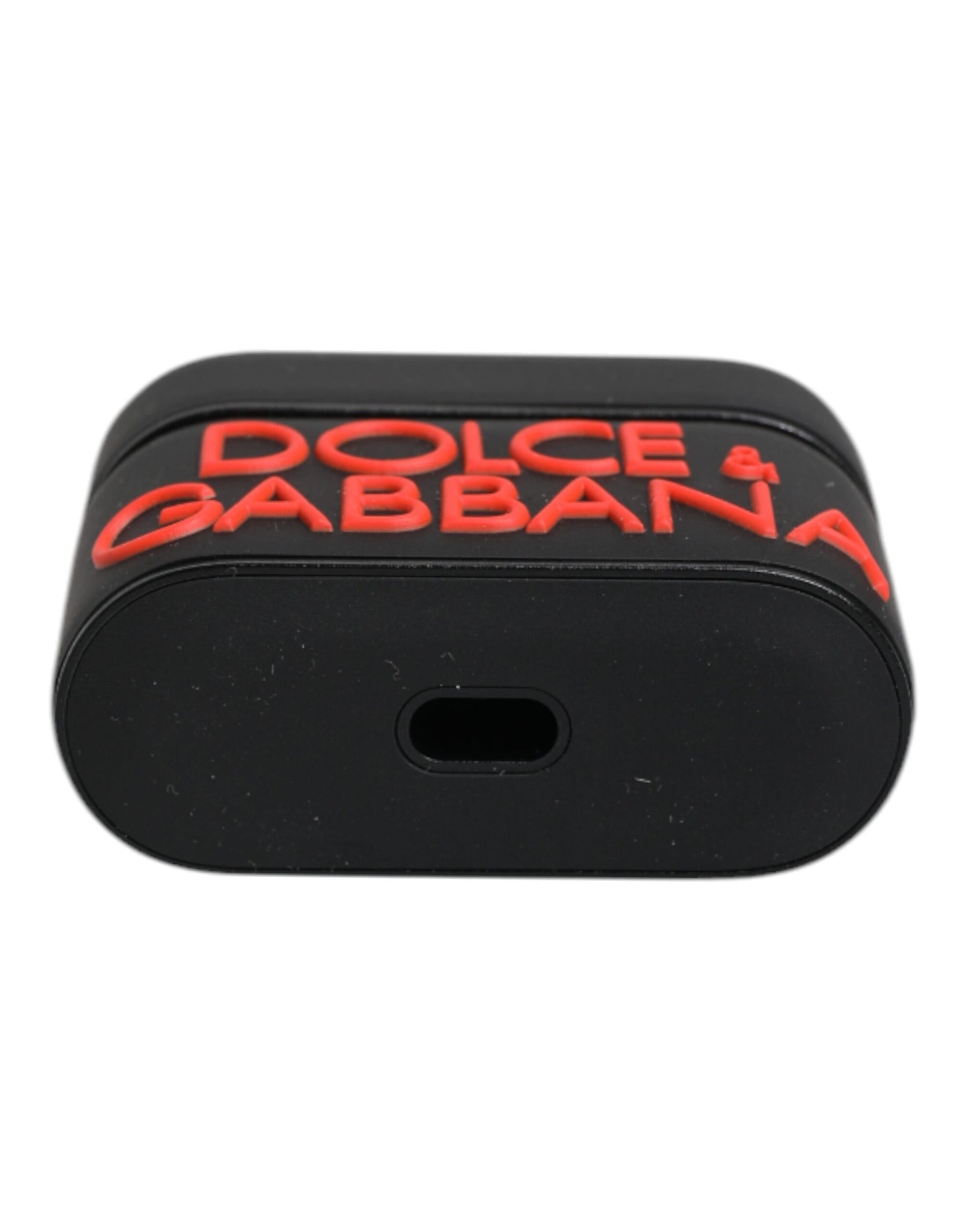 Dolce & Gabbana Black Orange Silicone Embossed Logo Airpods Case | Regal Royce