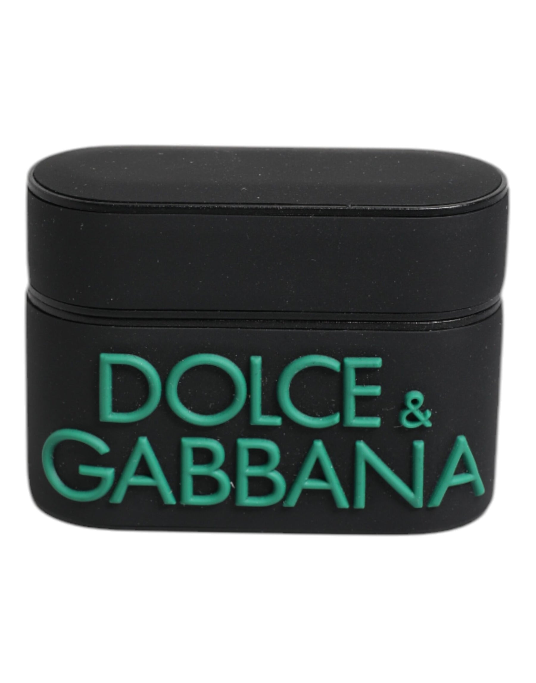 Dolce & Gabbana Black Orange Silicone Embossed Logo Airpods Case | Regal Royce