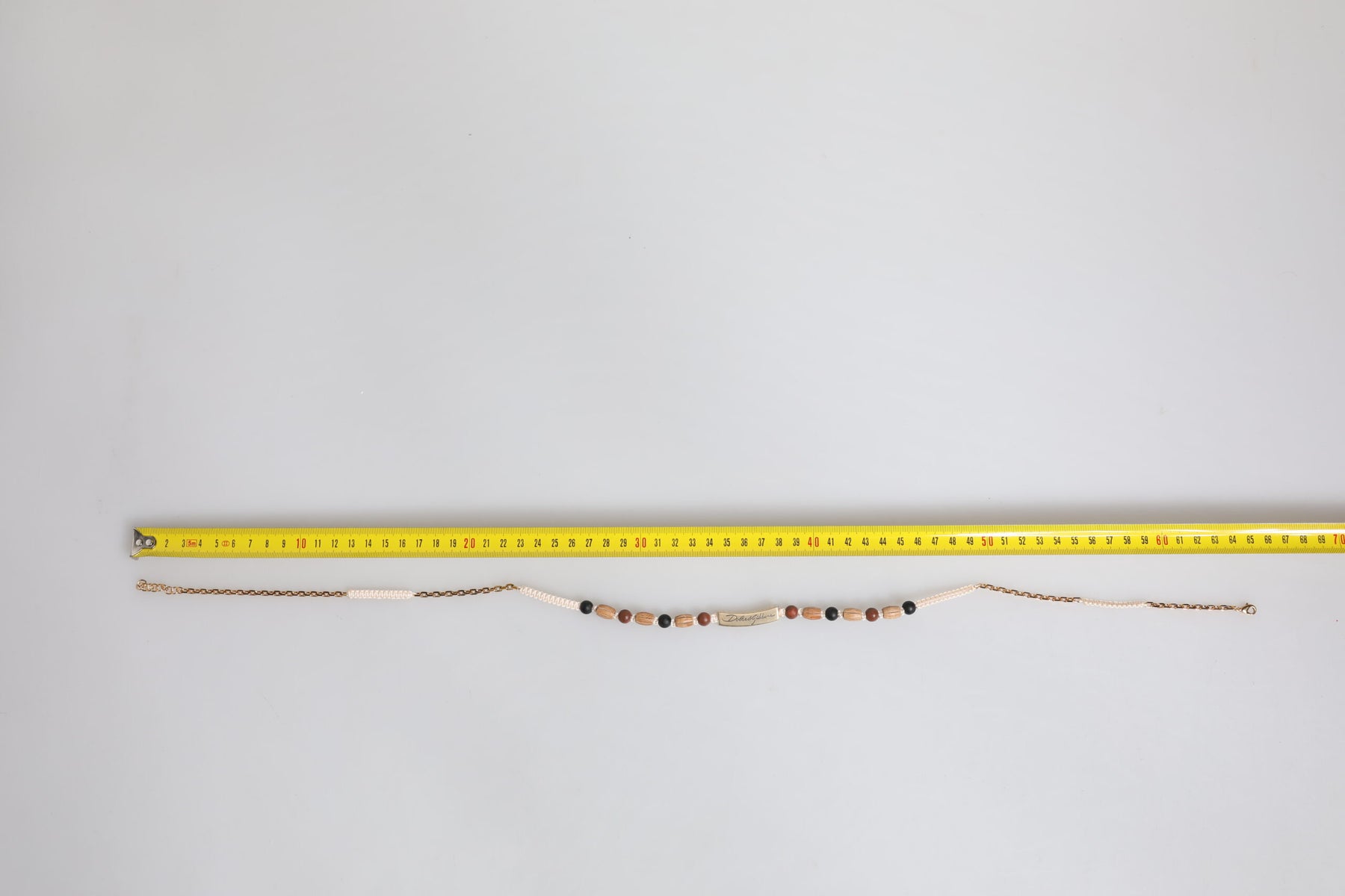 Dolce & Gabbana Black Gold Wooden Beaded Logo Pendant Necklace | Regal Royce