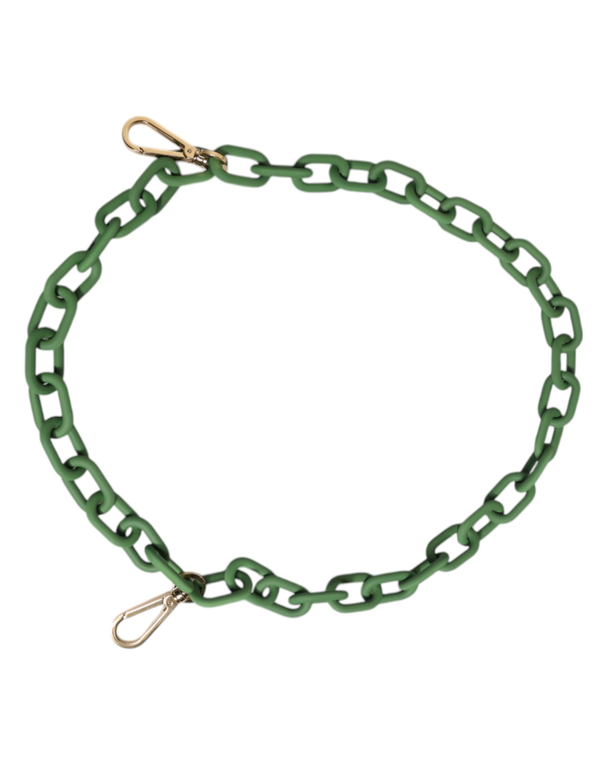 Dolce & Gabbana Green Plexy Acrylic Chunky Gold Hardware Wallet Chain