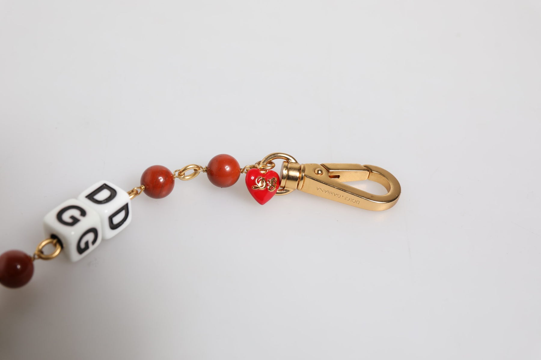 Dolce & Gabbana Multicolor Gold Tone Brass Chain DG Logo Dice Bracelet | Regal Royce