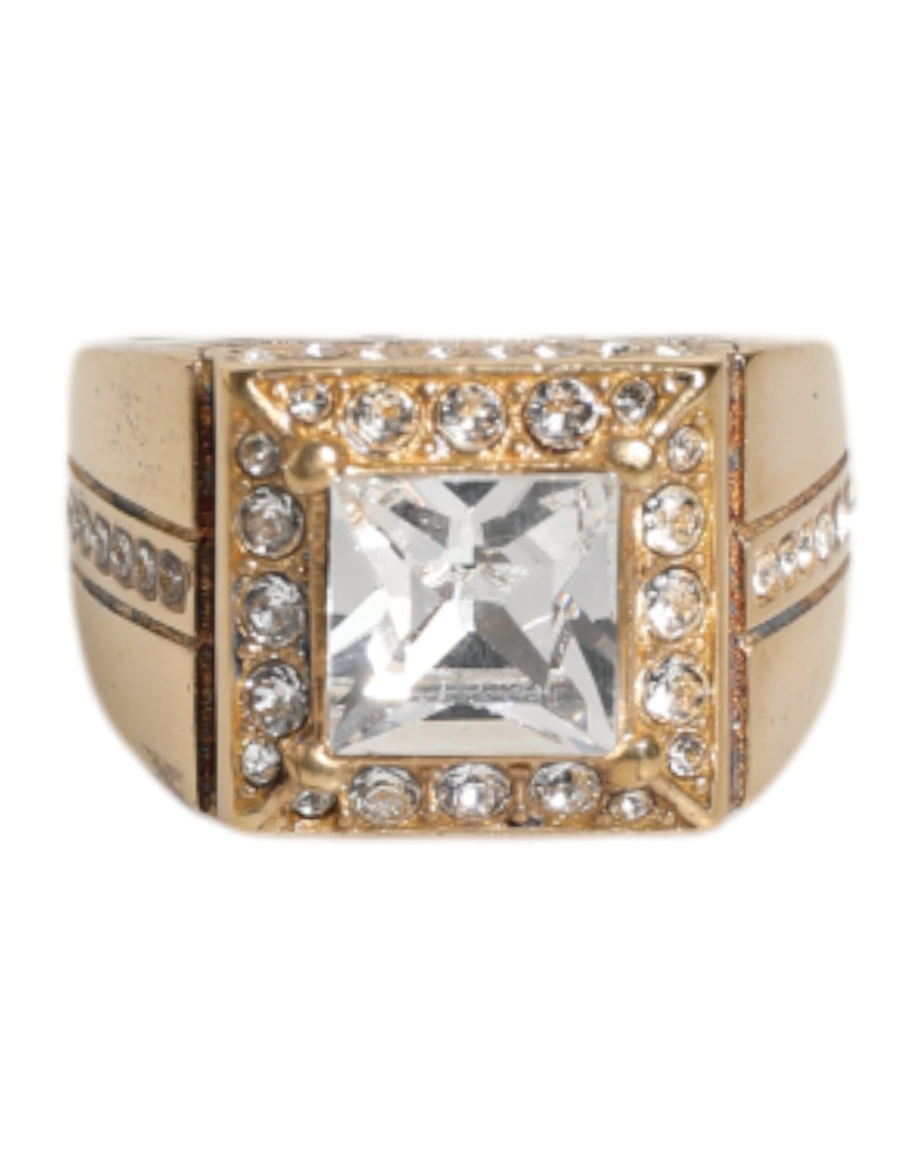 Dolce & Gabbana Gold Tone Sterling Silver 925 Crystals Ring | Regal Royce