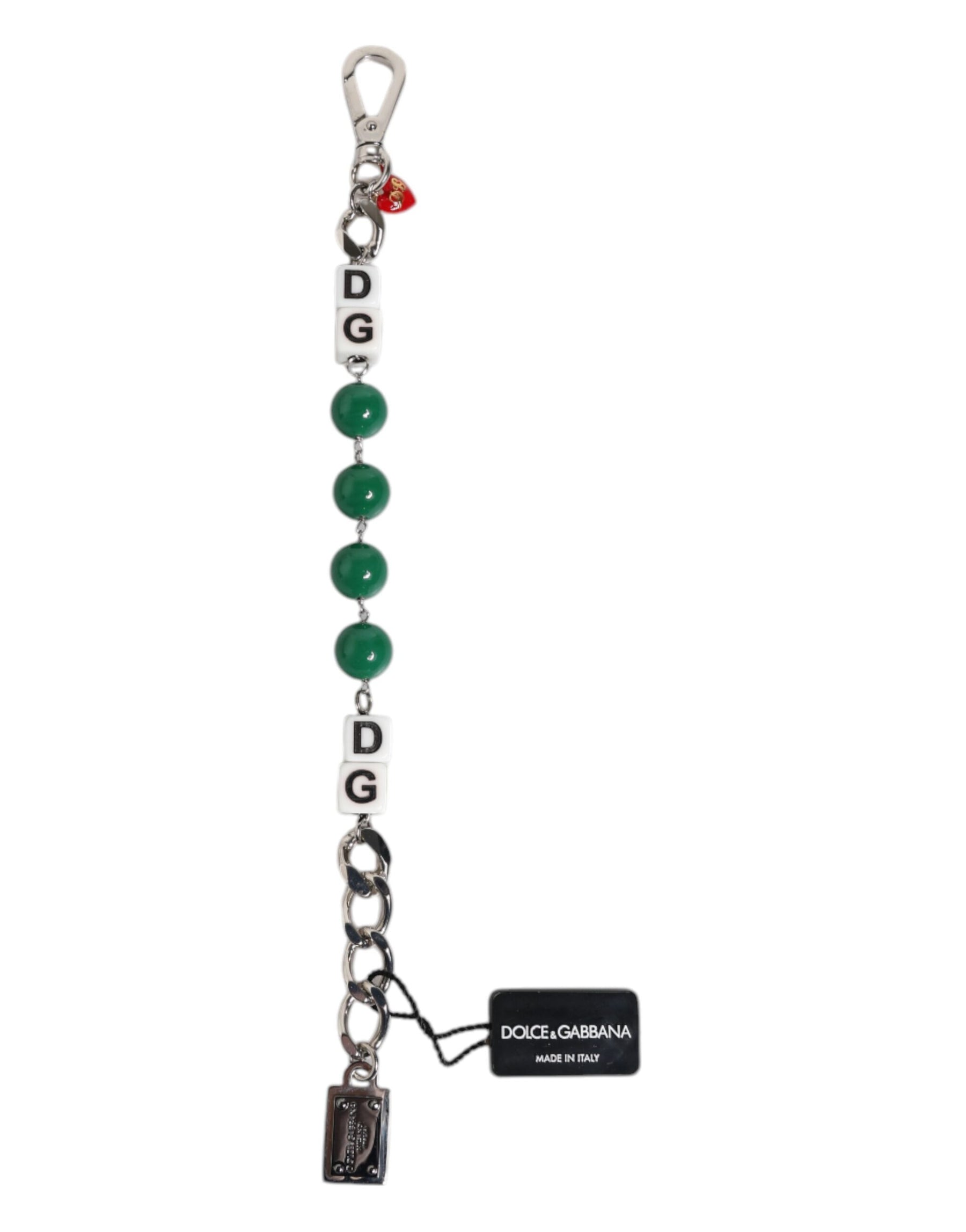 Dolce & Gabbana Silver Tone Brass Bead Dice Logo Embellish Charm Bracelet | Regal Royce