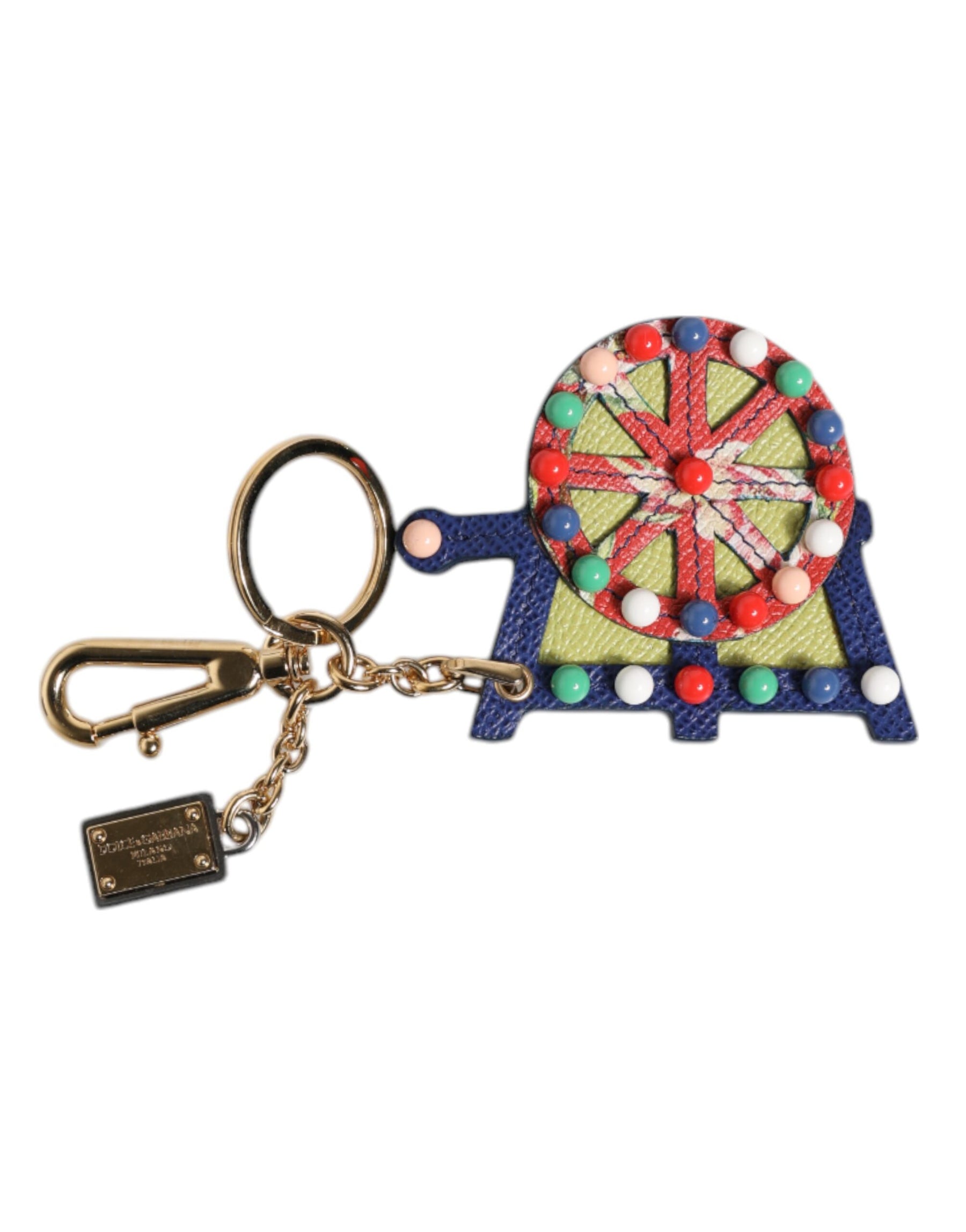 Dolce & Gabbana Multicolor Gold Tone Carretto Keychain Keyring | Regal Royce