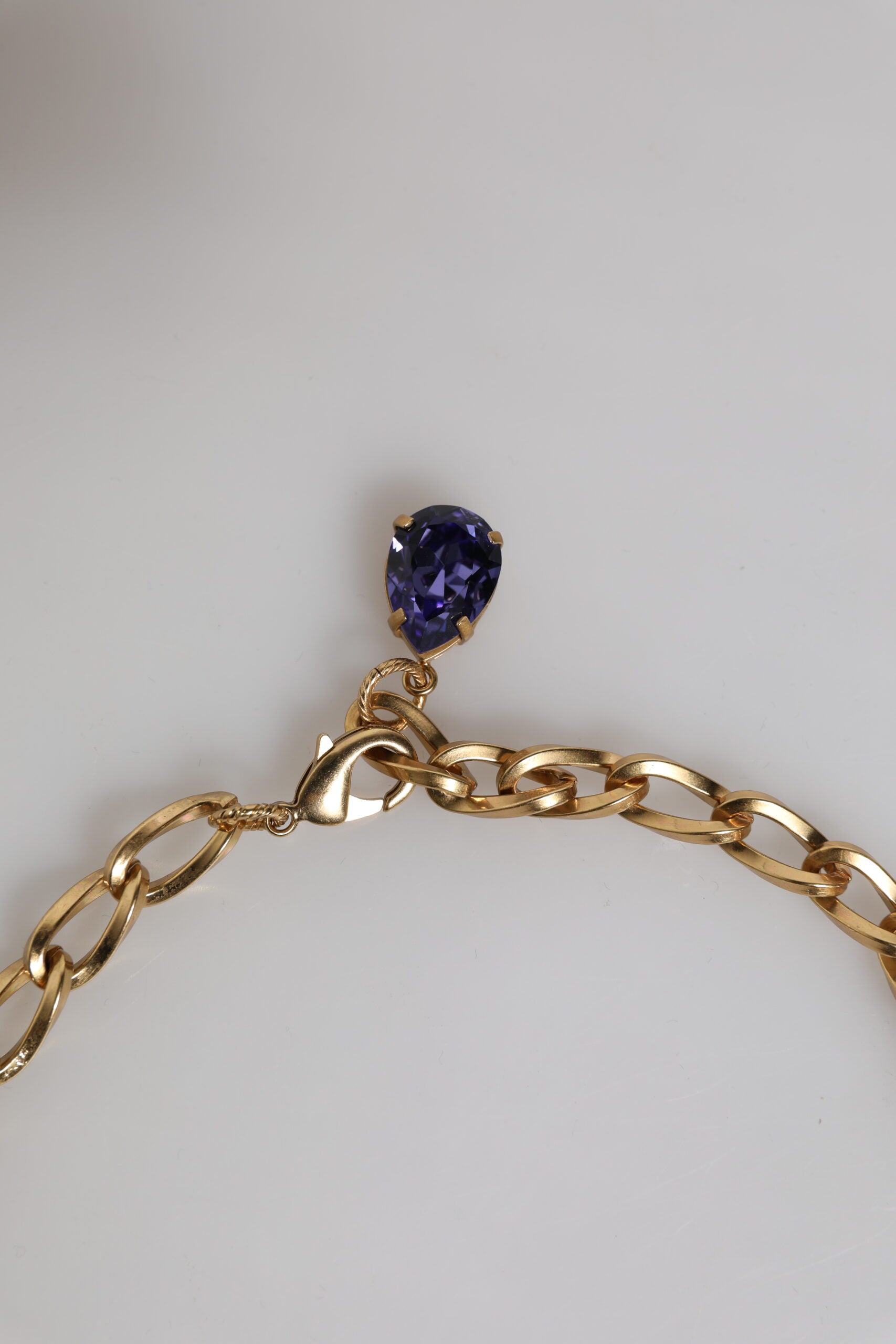 Dolce & Gabbana Gold Brass Floral Crystals Pearl Embellished Necklace | Regal Royce